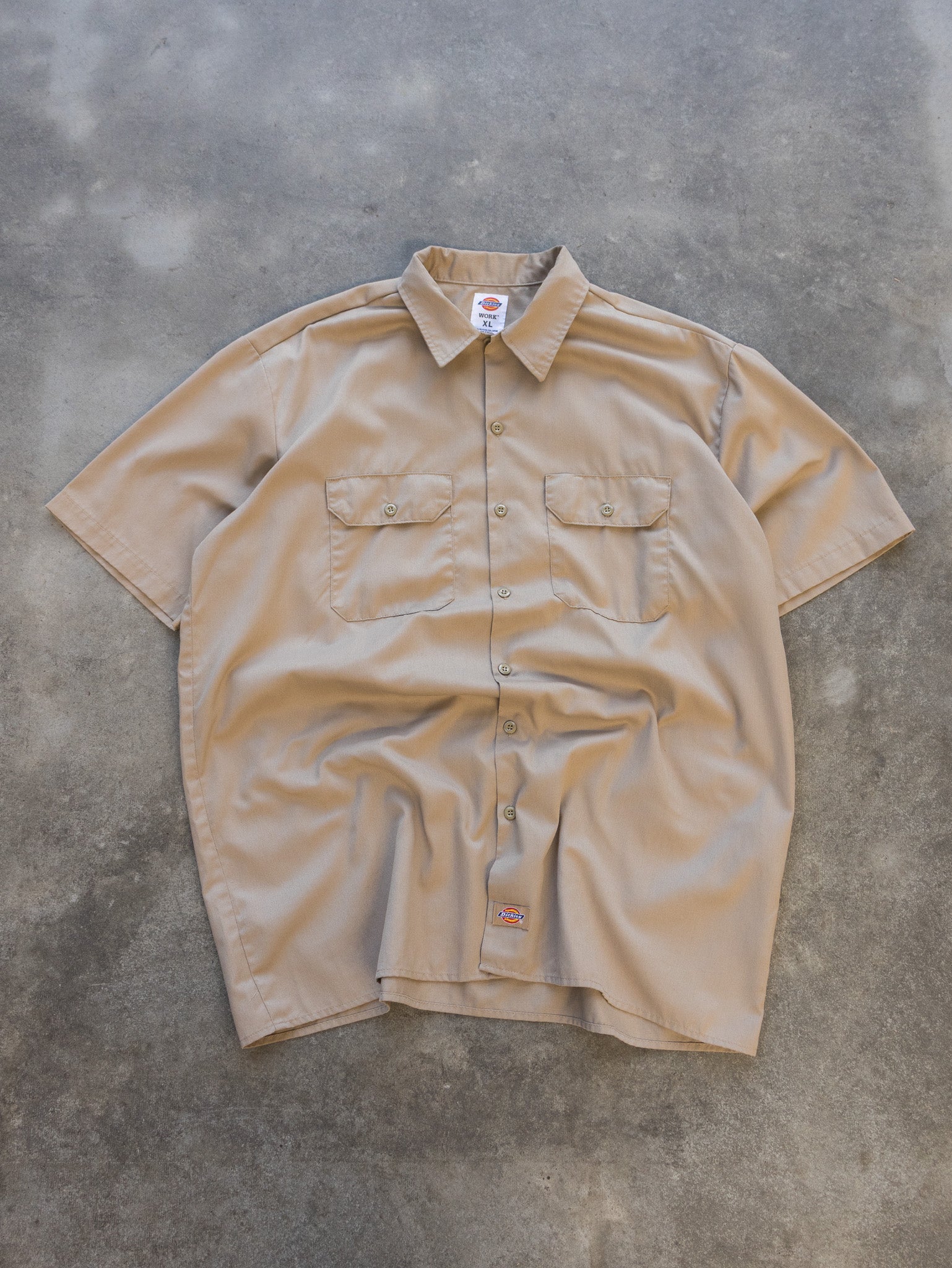 Vintage Khaki Dickies Work Shirt (XL)