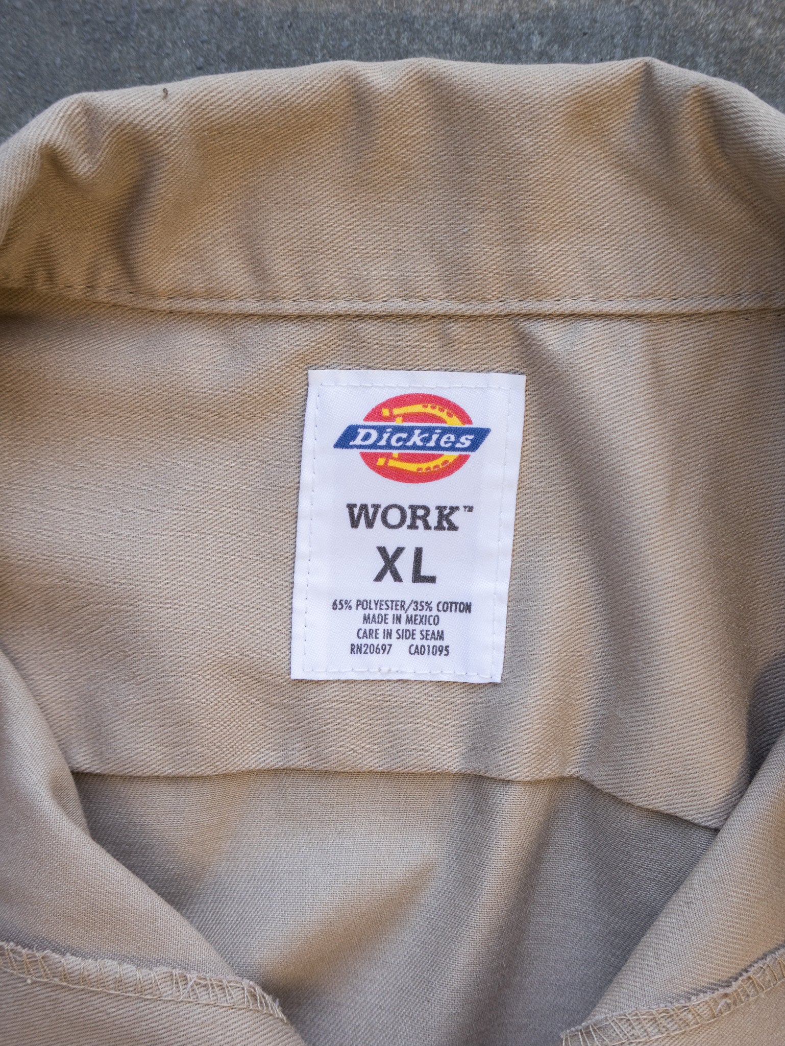 Vintage Khaki Dickies Work Shirt (XL)