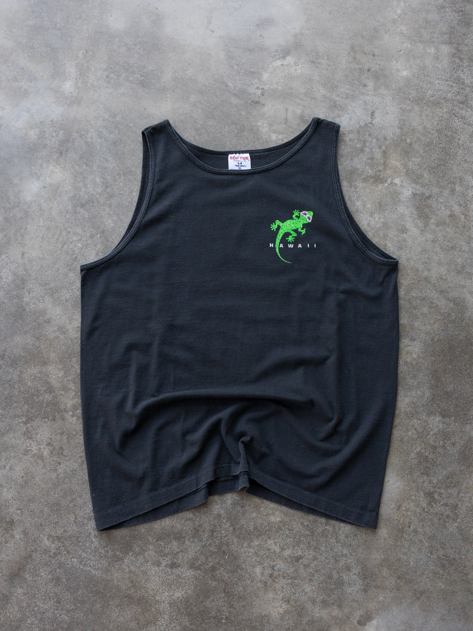 Vintage 90s Black Gecko Hawaii Tank (XL)