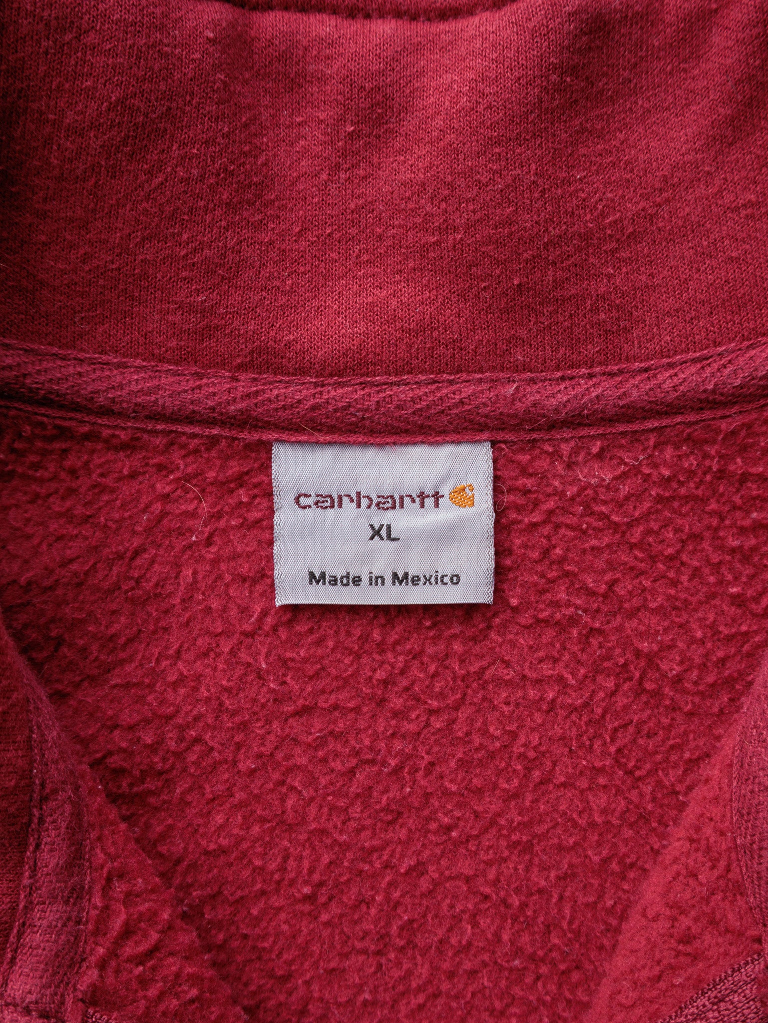 Vintage Red Carhartt Fleece Quarter Zip (XL)