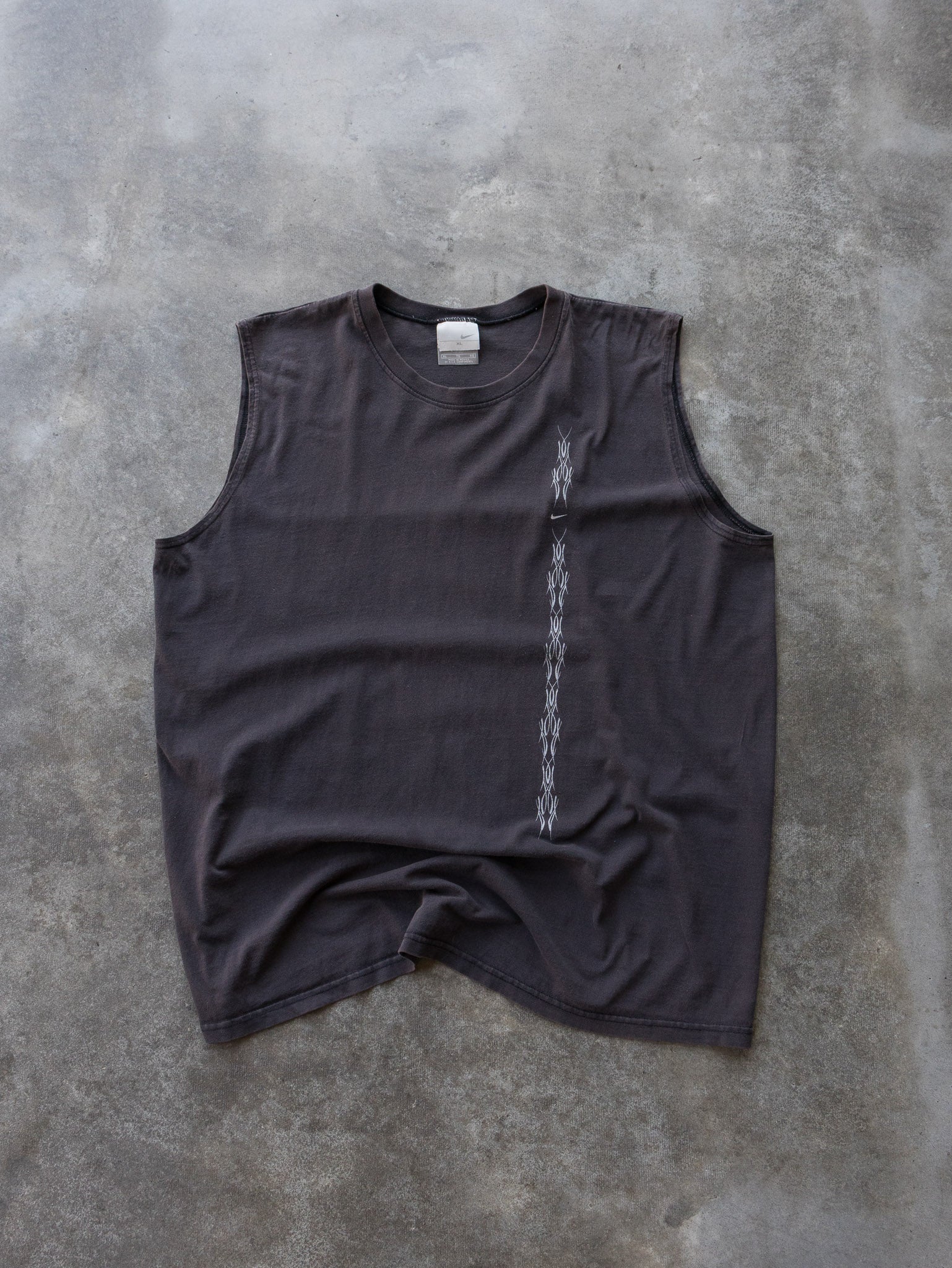 Vintage 00s Faded Black Nike Graphic Tank (XL)