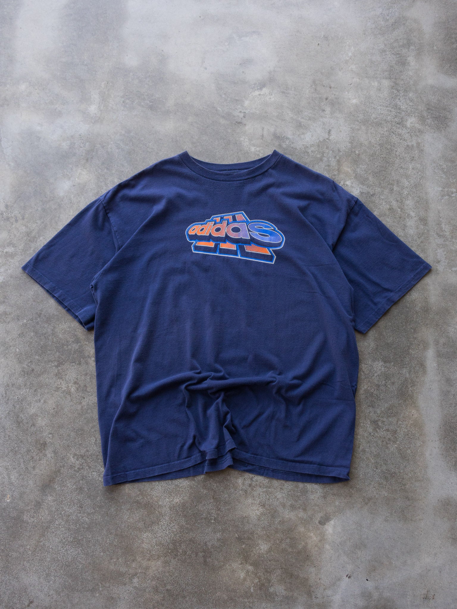 Vintage 00s Navy Adidas Graphic Tee (XL)