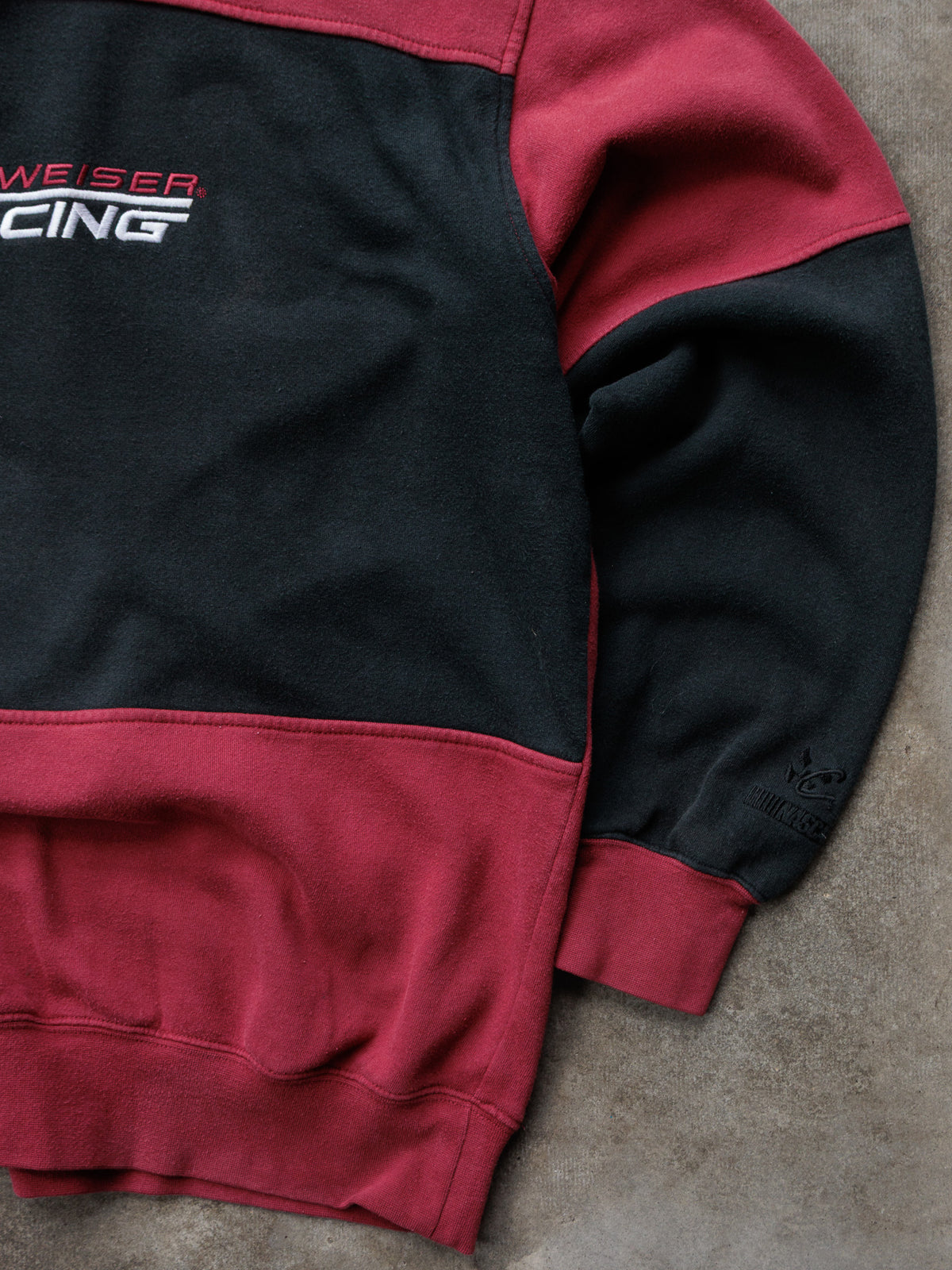 Vintage 00s Red Budweiser Racing Colourblock Hoodie (-)
