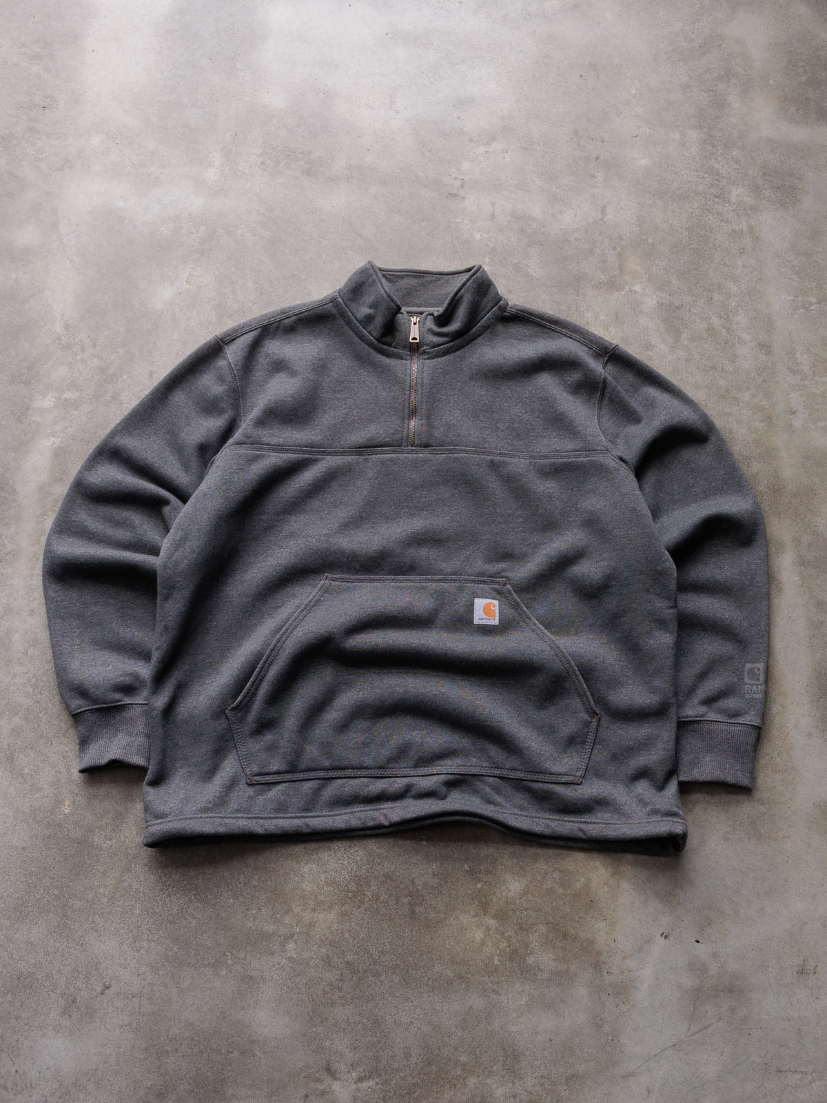 Vintage Grey Carhartt Fleece Quarter Zip (XL)