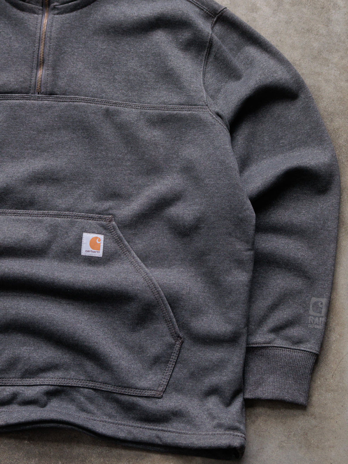 Vintage Grey Carhartt Fleece Quarter Zip (XL)