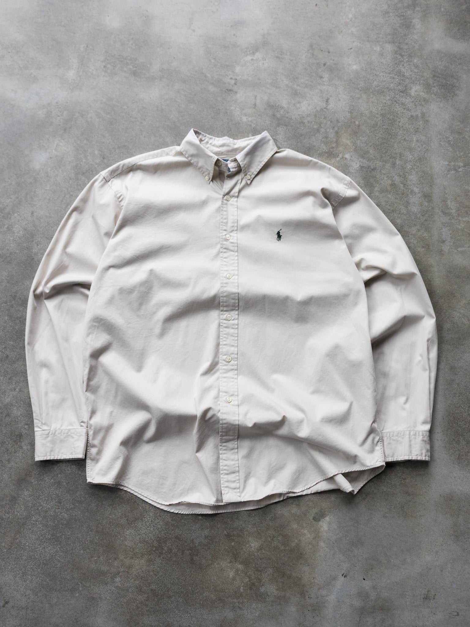 Vintage 90s Oatmeal Ralph Lauren Shirt (L)