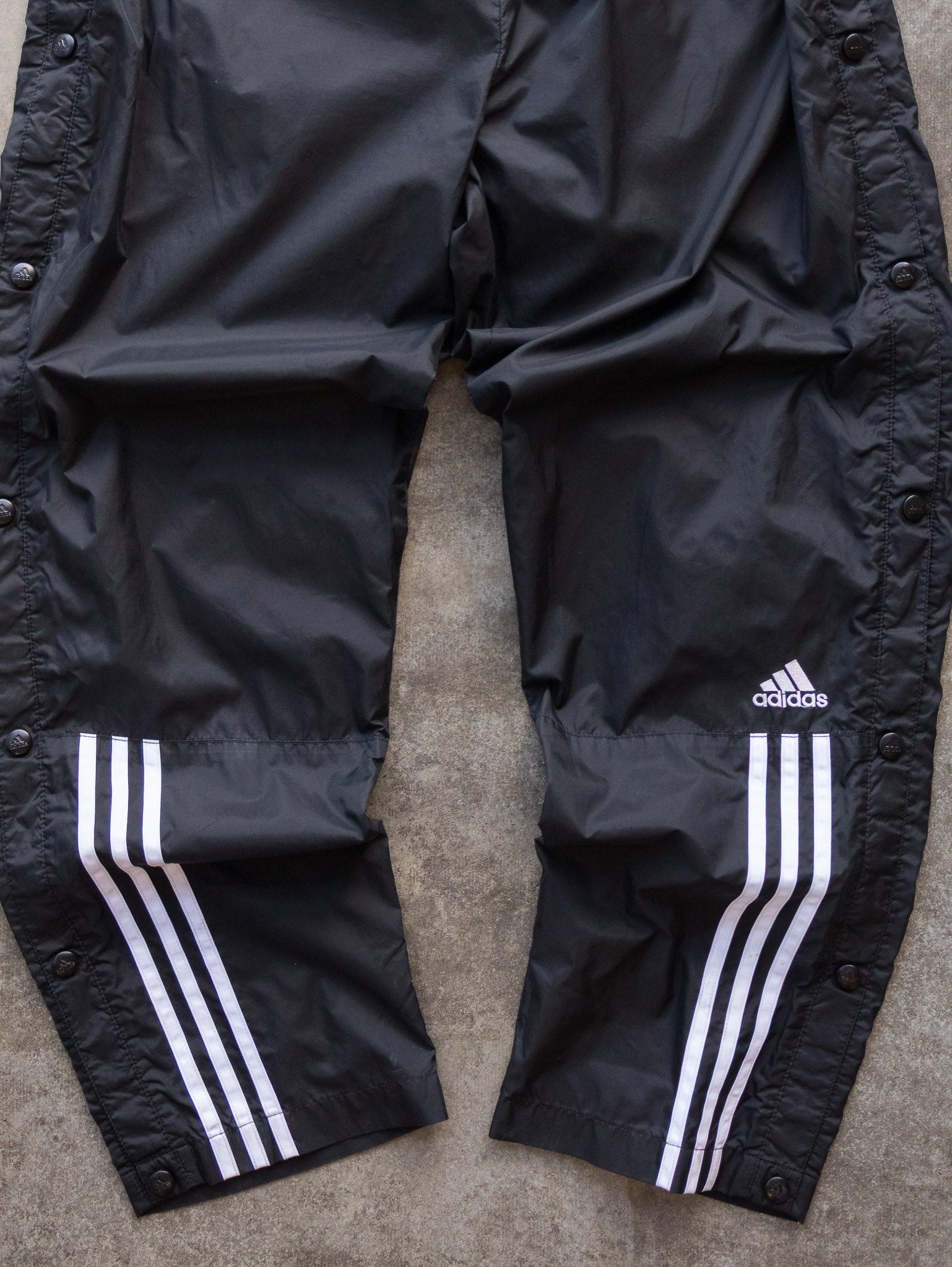 Vintage 90s Black Adidas Tear-Away Track Pants (S)