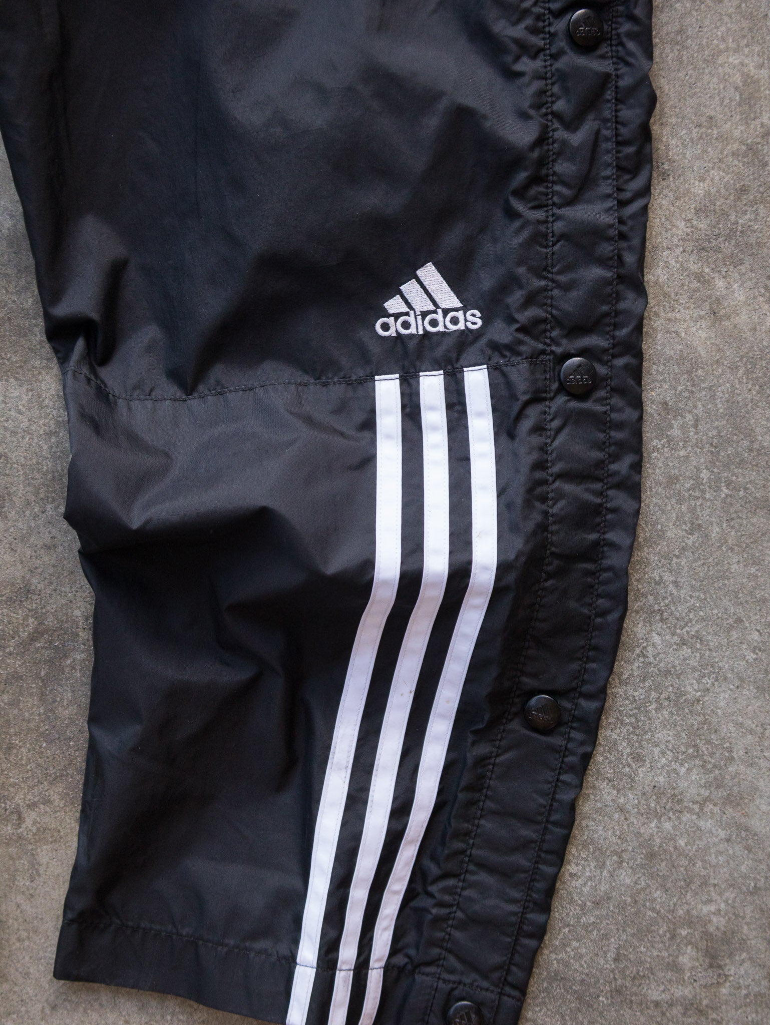 Vintage 90s Black Adidas Tear-Away Track Pants (S)