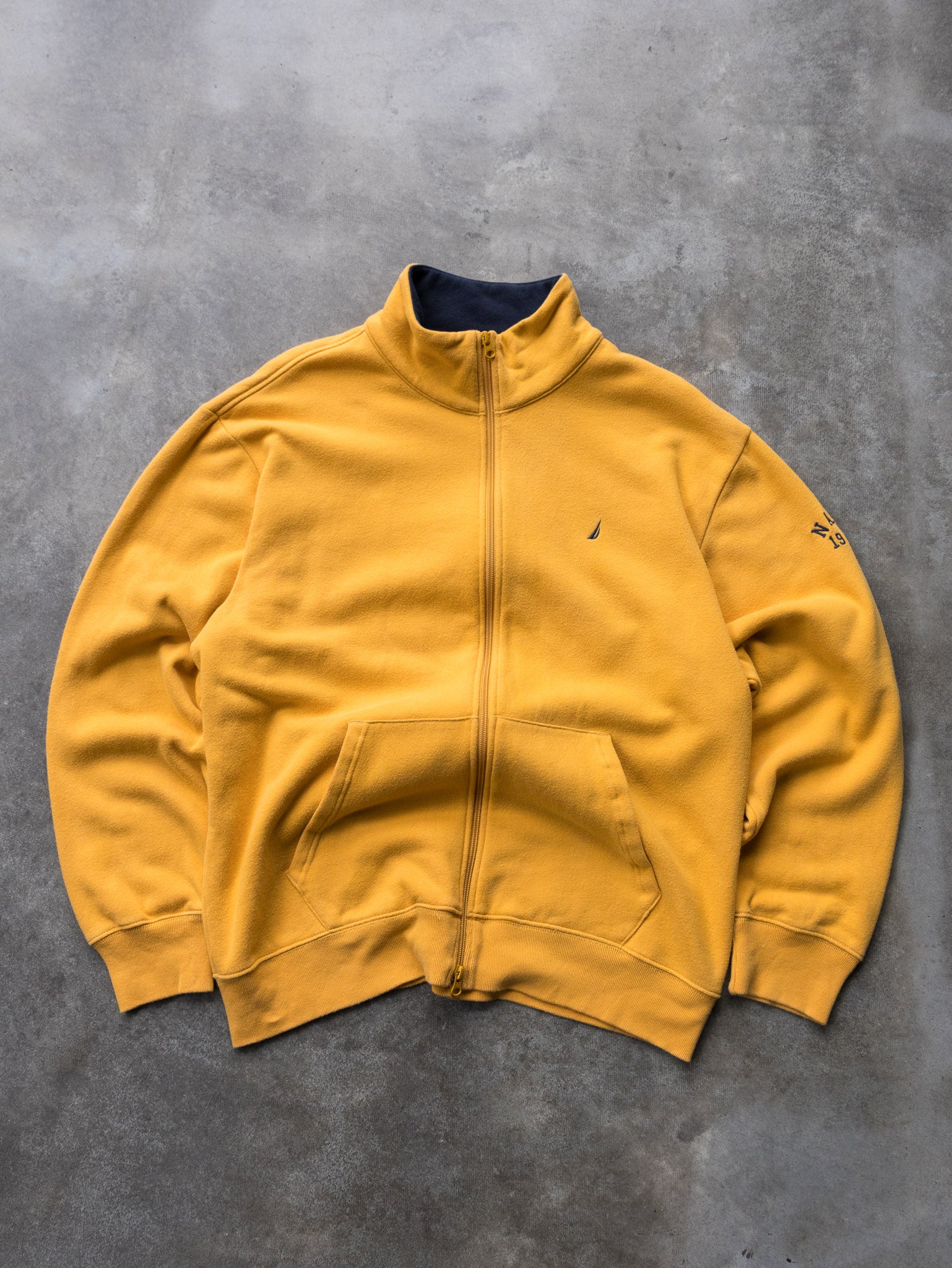 Vintage Yellow Nautica Zip Sweatshirt (XL)