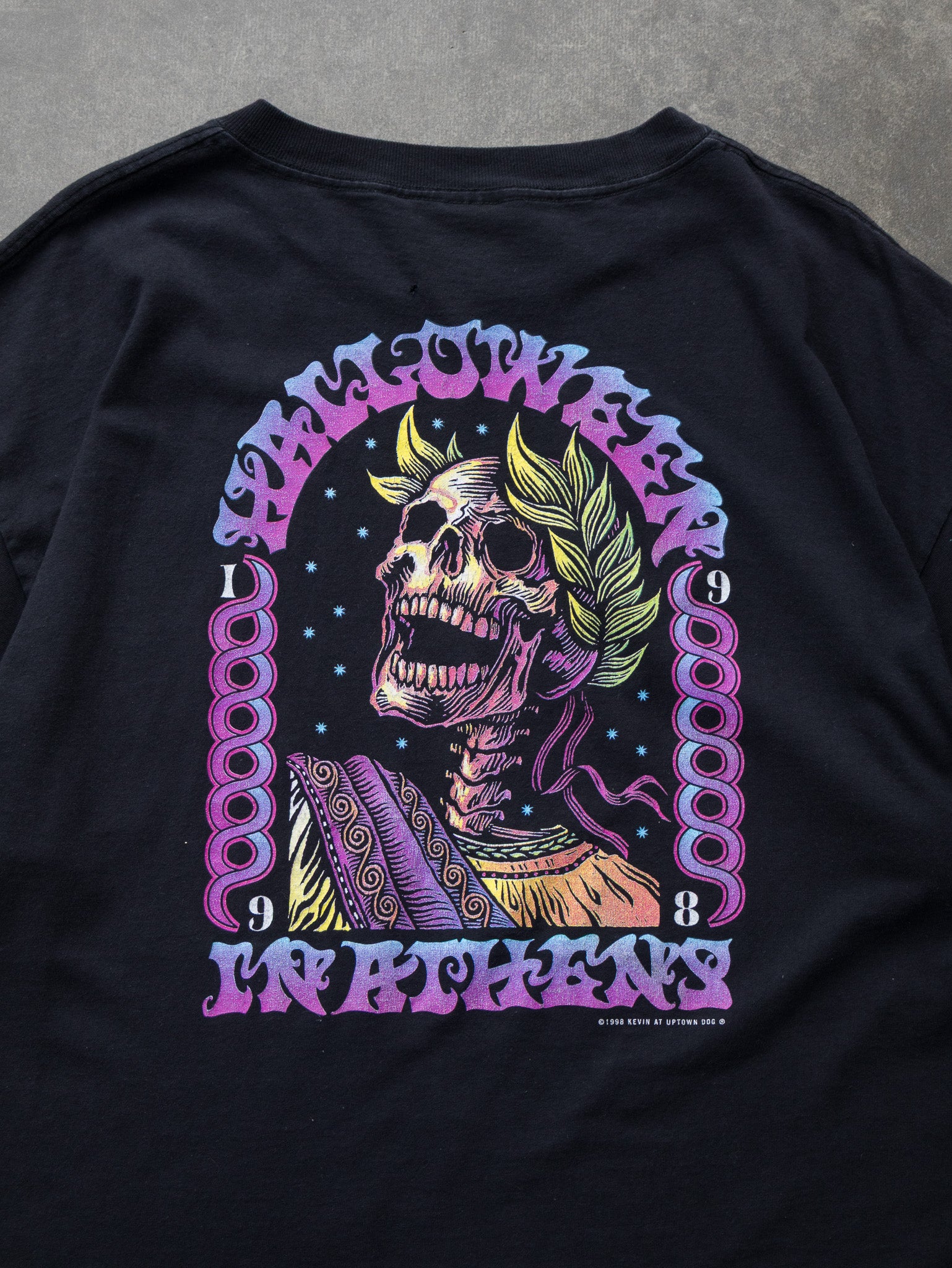 Vintage 1998 Halloween in Athens Skull Tee (2XL)