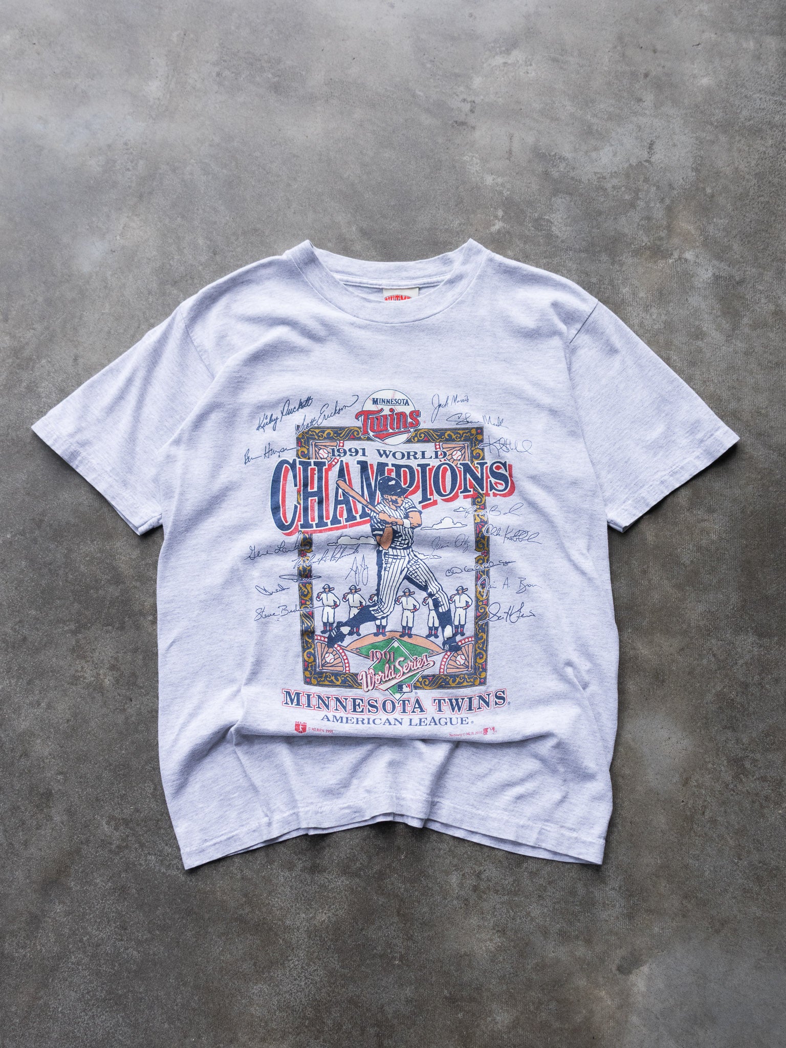 Vintage 1991 Grey Minnesota Twins World Series Tee (L)