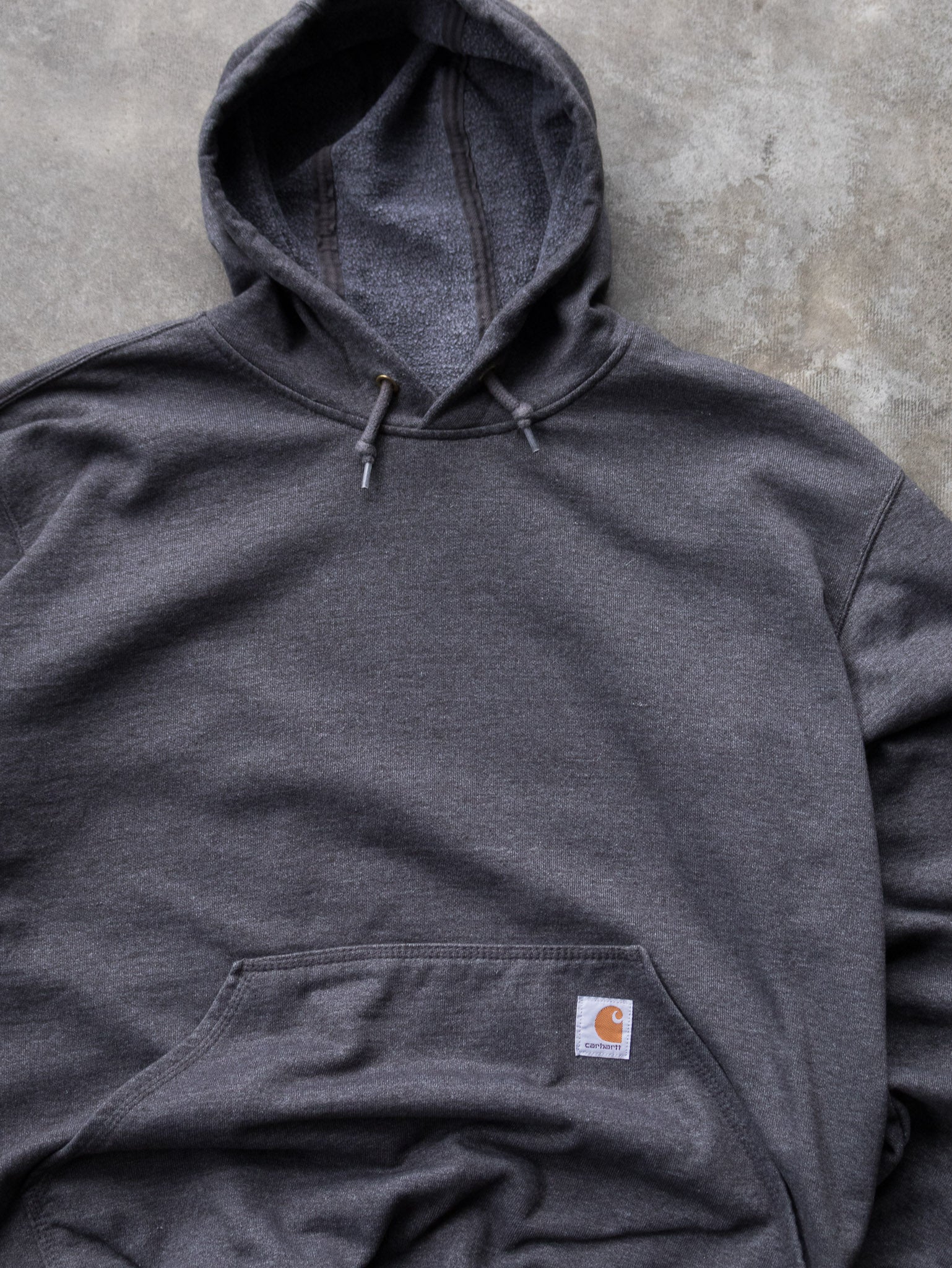 Vintage Charcoal Carhartt Sleeve Spell Out Hoodie (L)