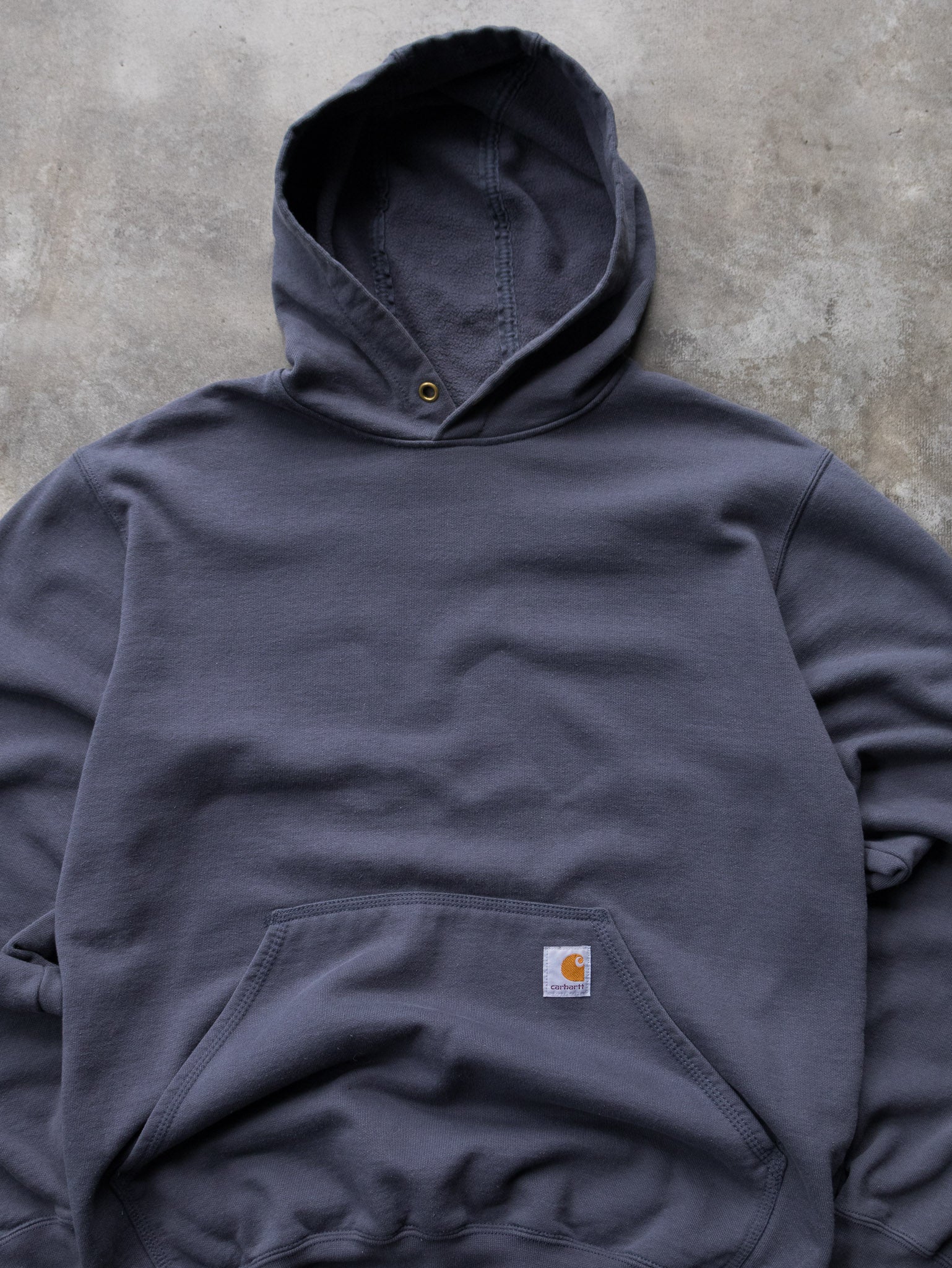 Vintage Slate Blue Carhartt Sleeve Spell Out Hoodie (M)