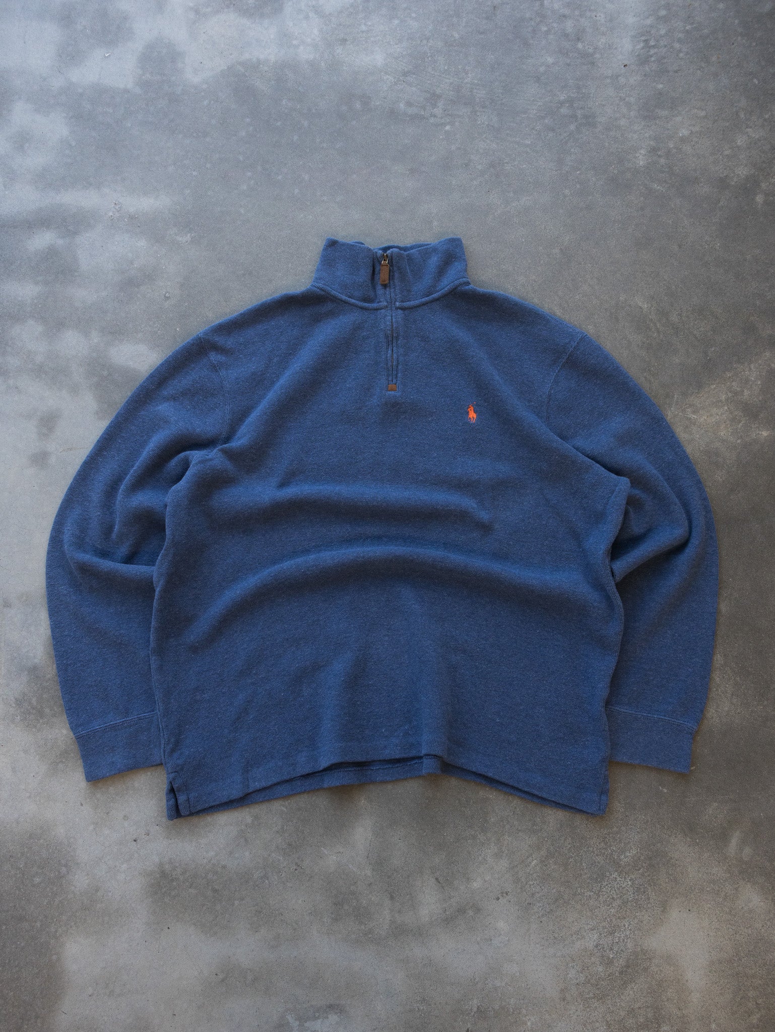 Vintage Blue Ralph Lauren Quarter-Zip Knit (XL)