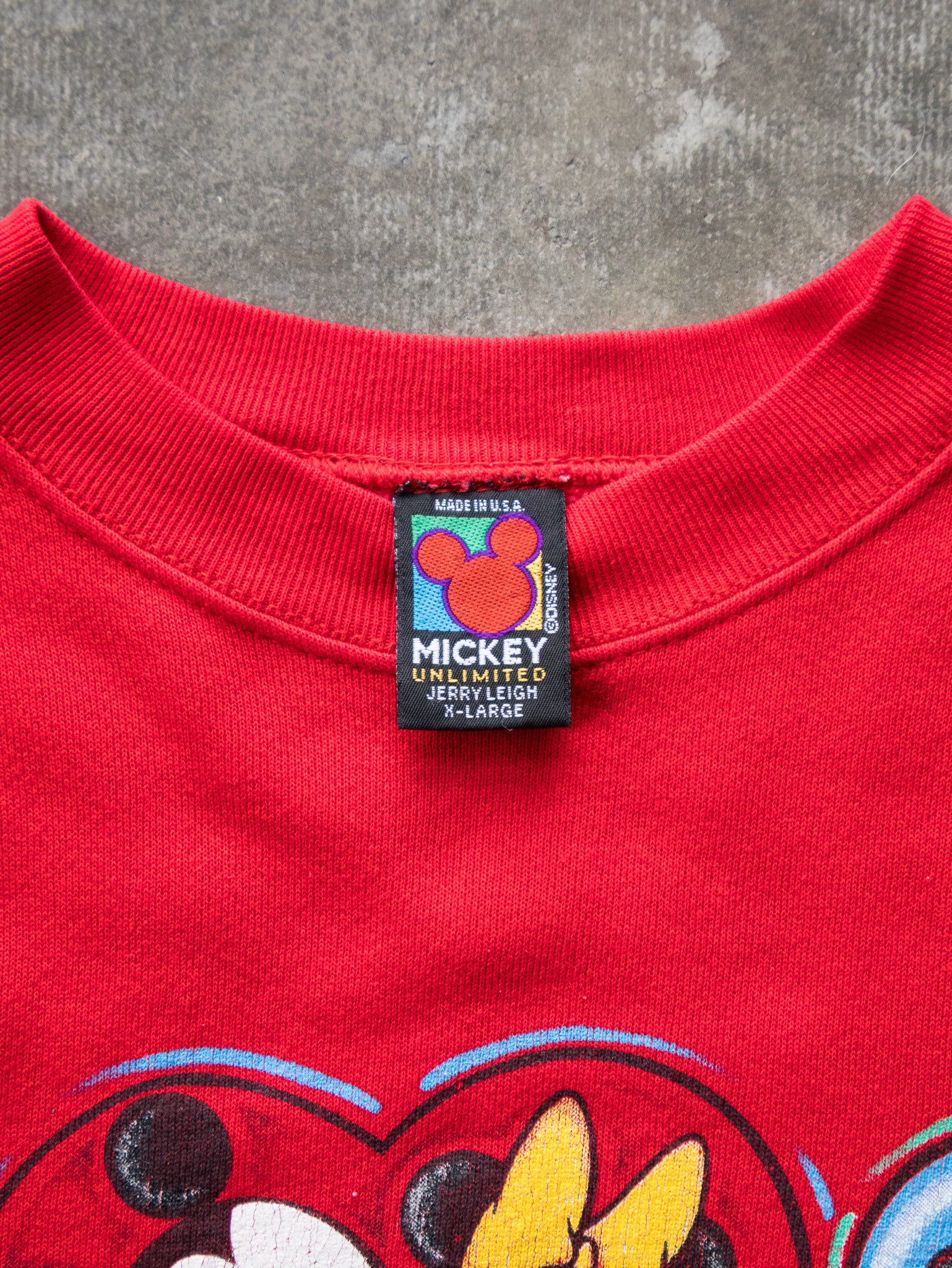 Vintage 90s Mickey & Minnie Hearts Sweatshirt (XL)