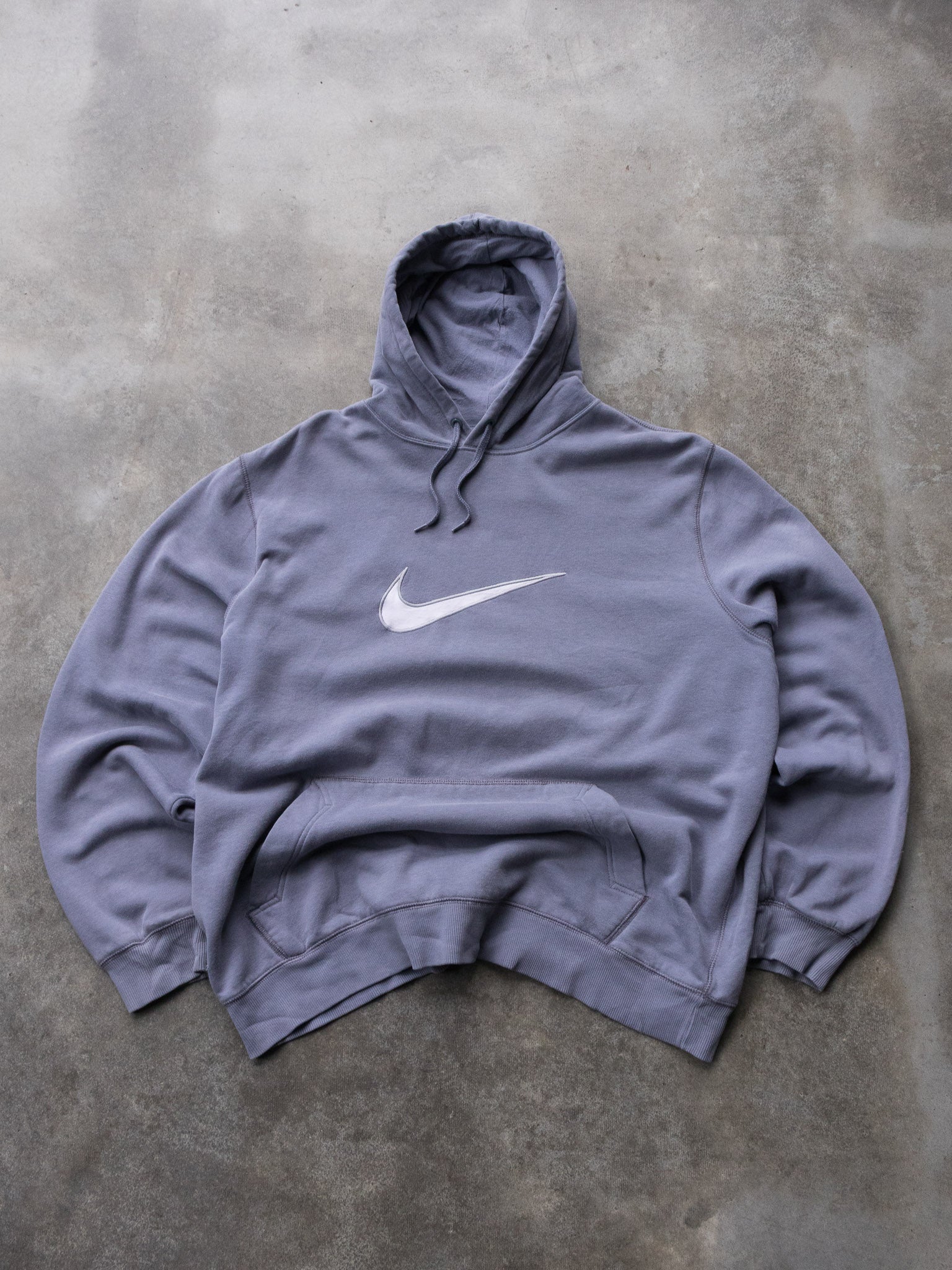 Vintage 00s Slate Blue Nike Swoosh Hoodie (2XL)