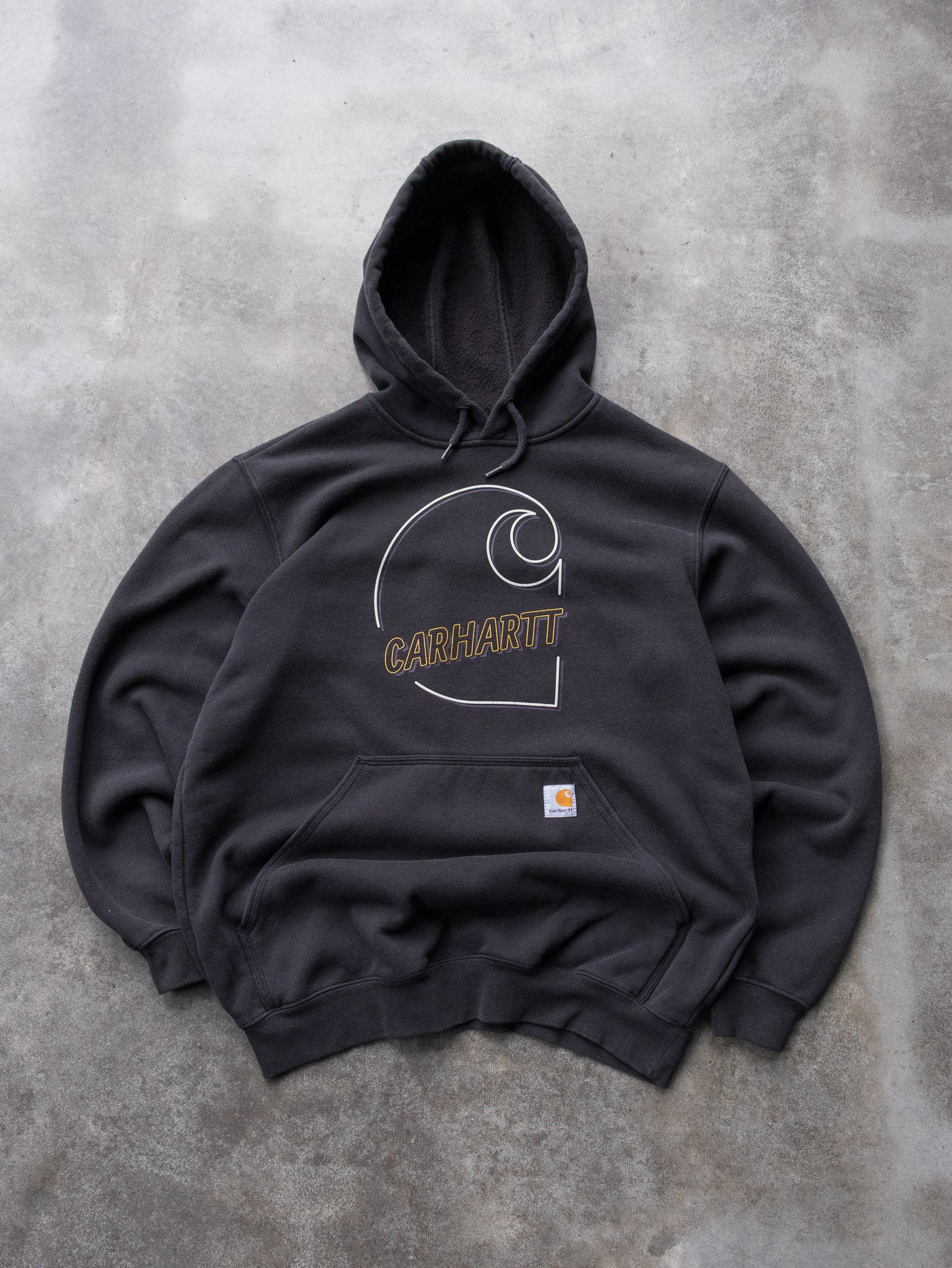 Vintage Black Carhartt Graphic Hoodie (M)