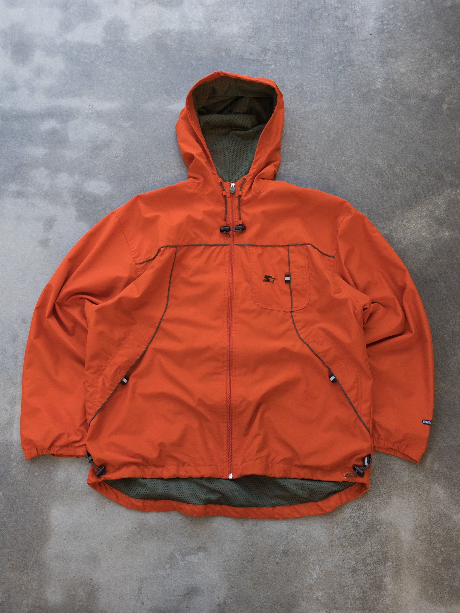 Vintage Starter Orange Hooded Windbreaker (L)