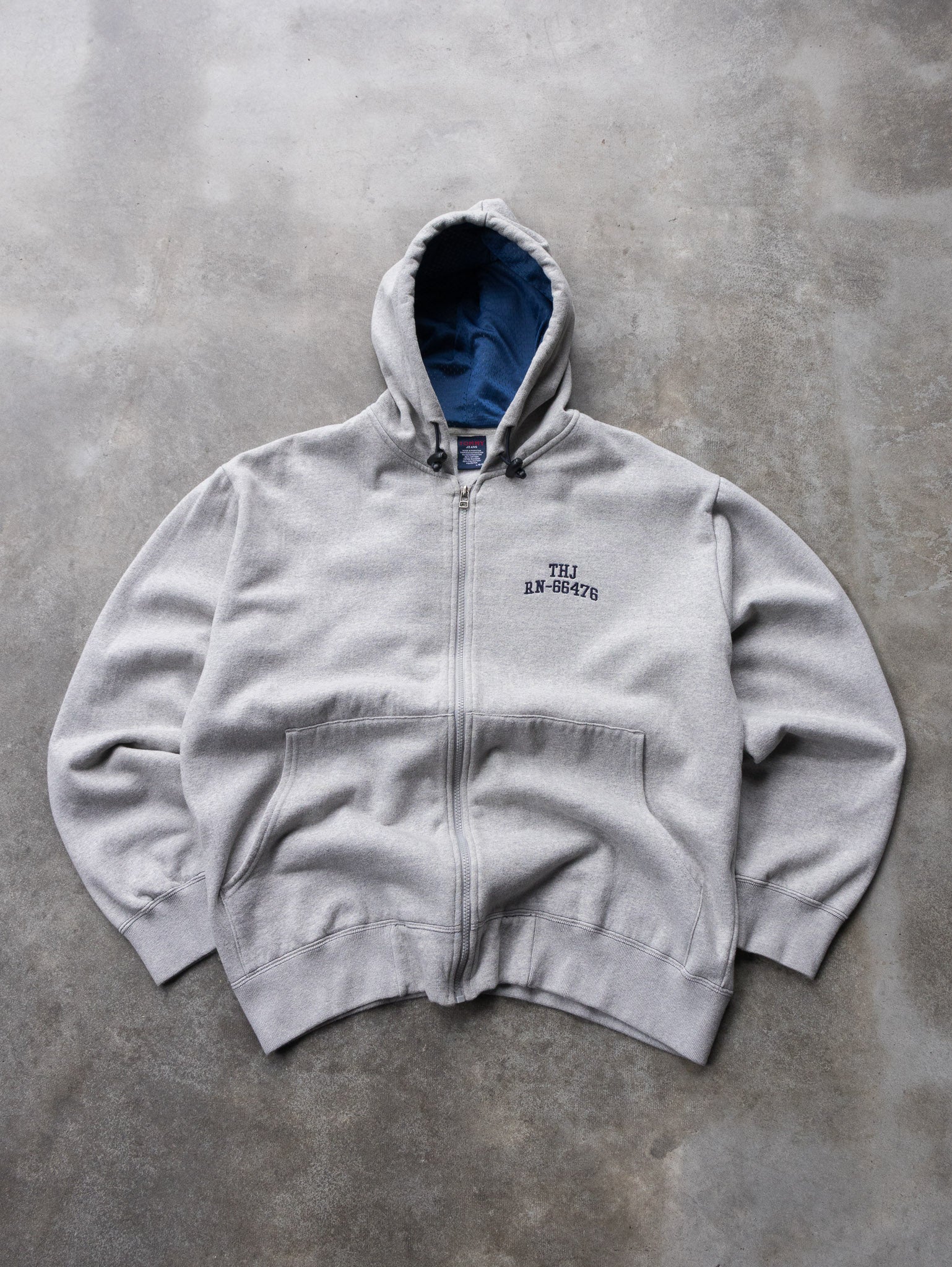 Vintage 00s Grey Tommy Jeans Zip Hoodie (L)