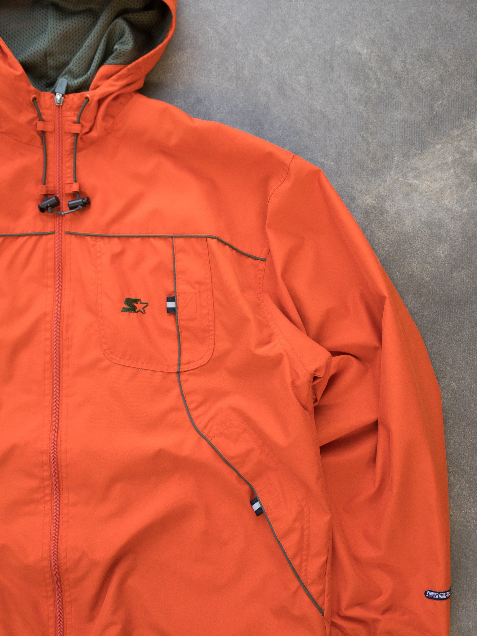 Vintage Starter Orange Hooded Windbreaker (L)