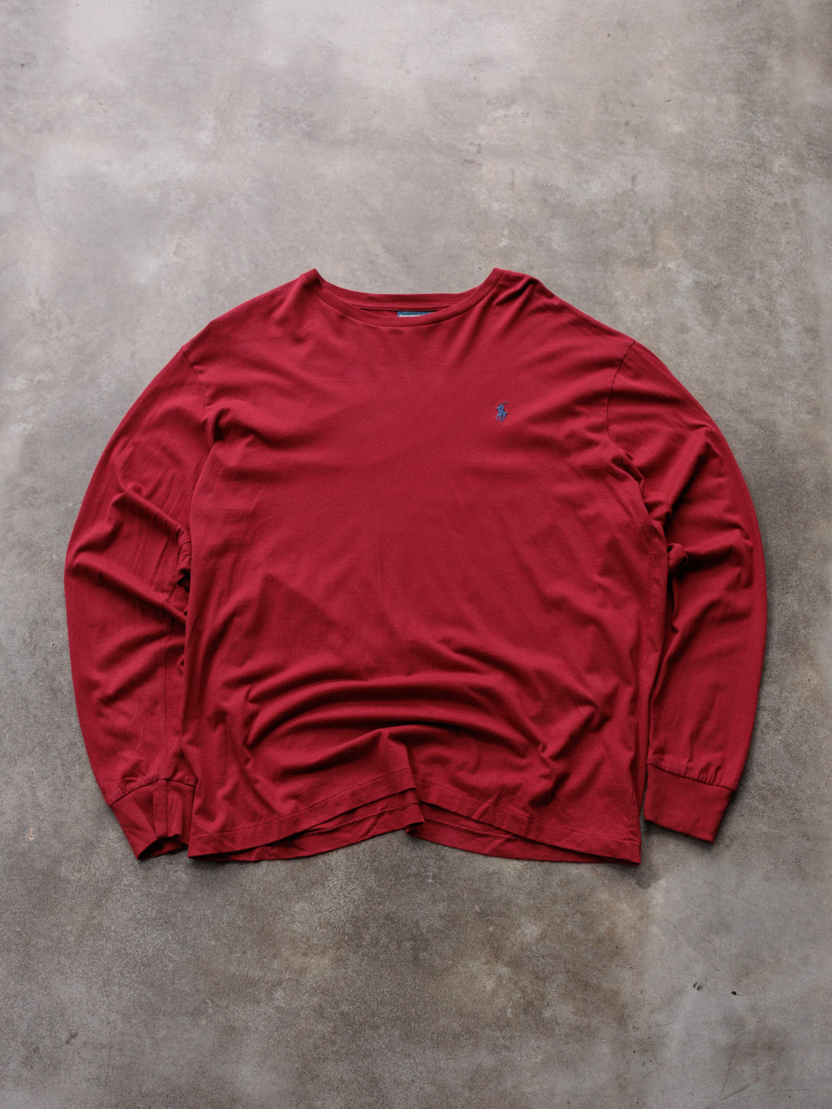Vintage Red Polo Ralph Lauren Long Sleeve Tee (L)
