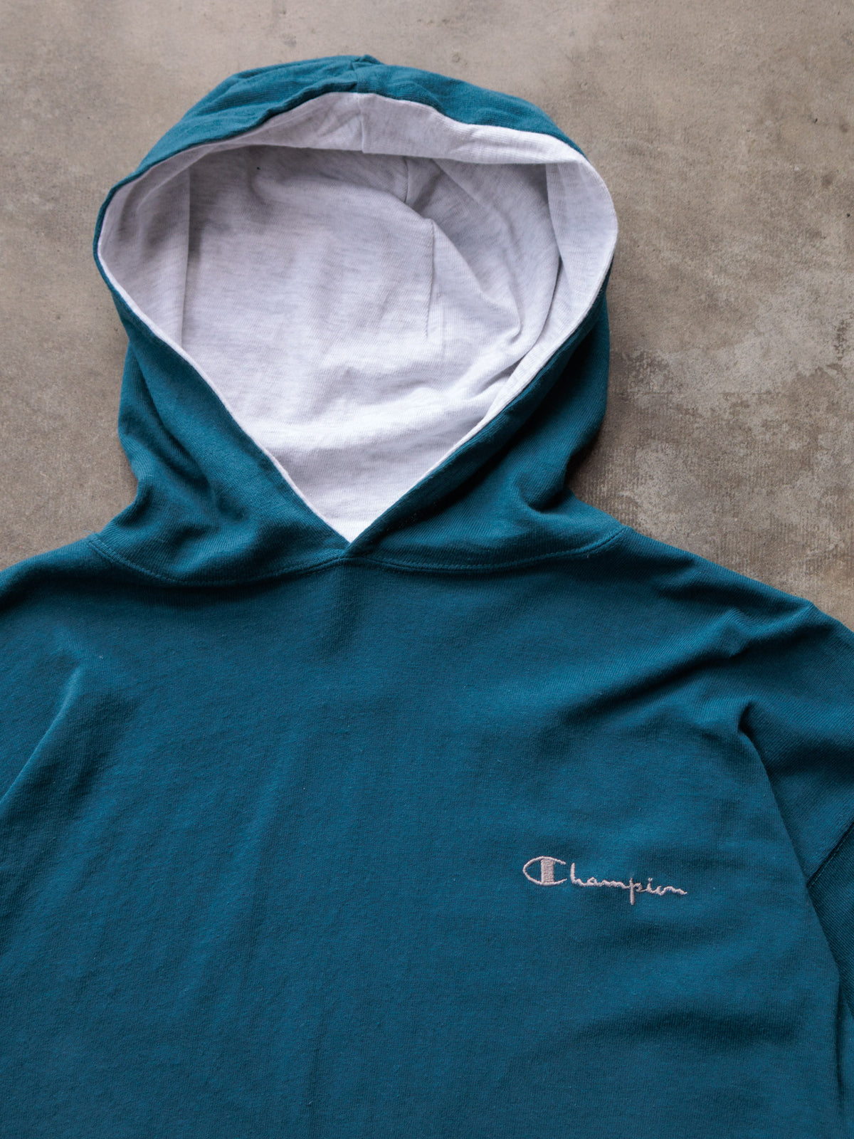 Vintage 90s Green Champion Colourblock Hoodie (XL)