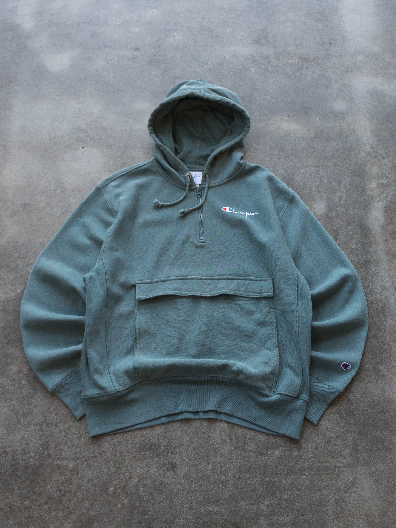 Vintage Green Champion Reverse Weave Hoodie (L)