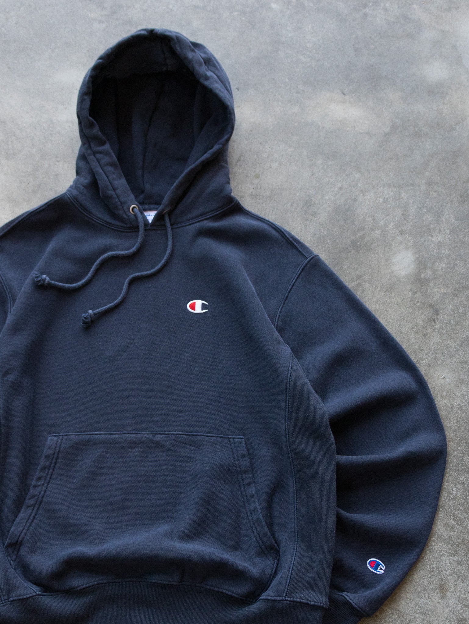 Vintage Navy Champion Reverse Weave Hoodie (M)