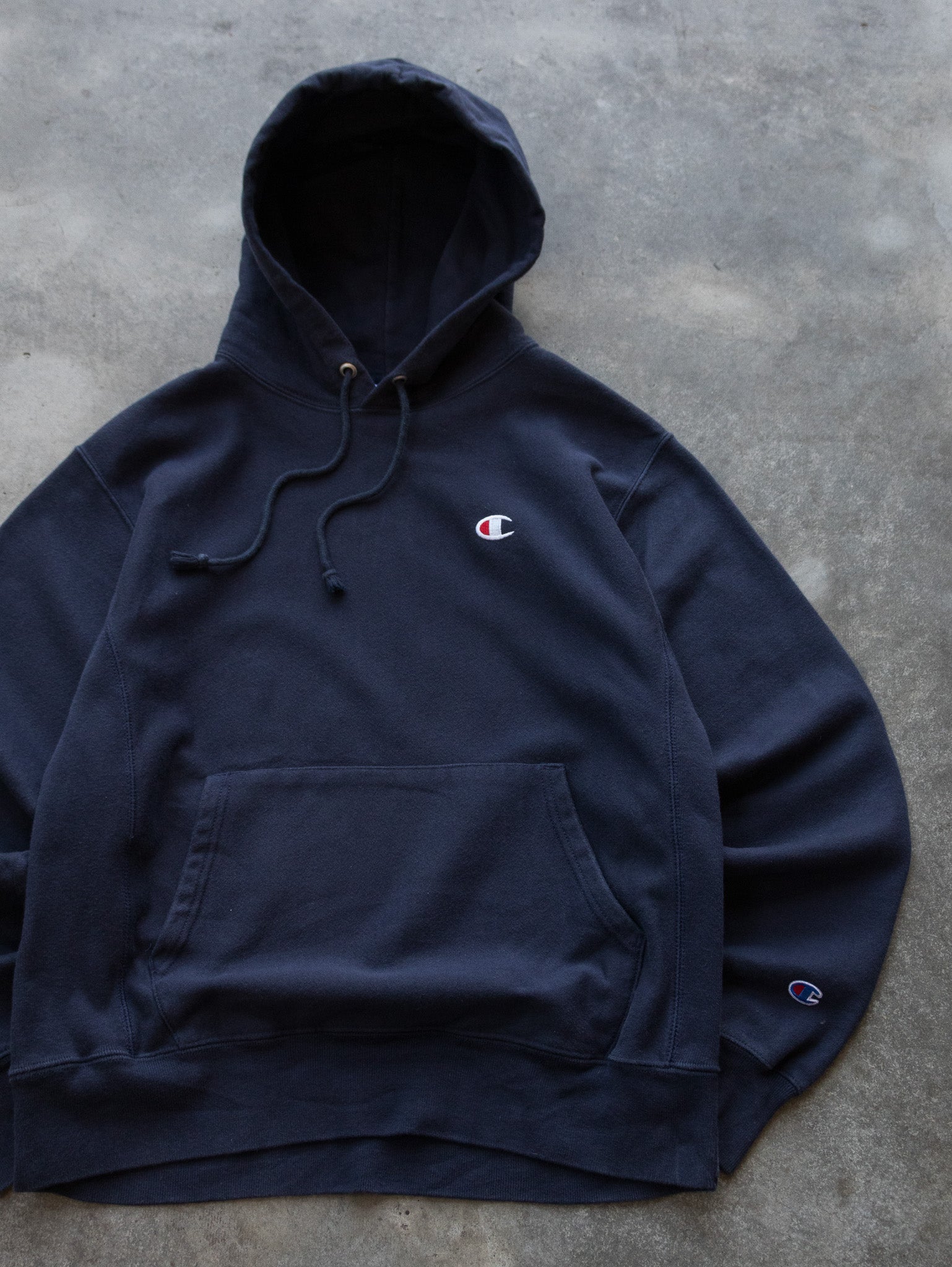 Vintage Navy Champion Reverse Weave Hoodie (M)
