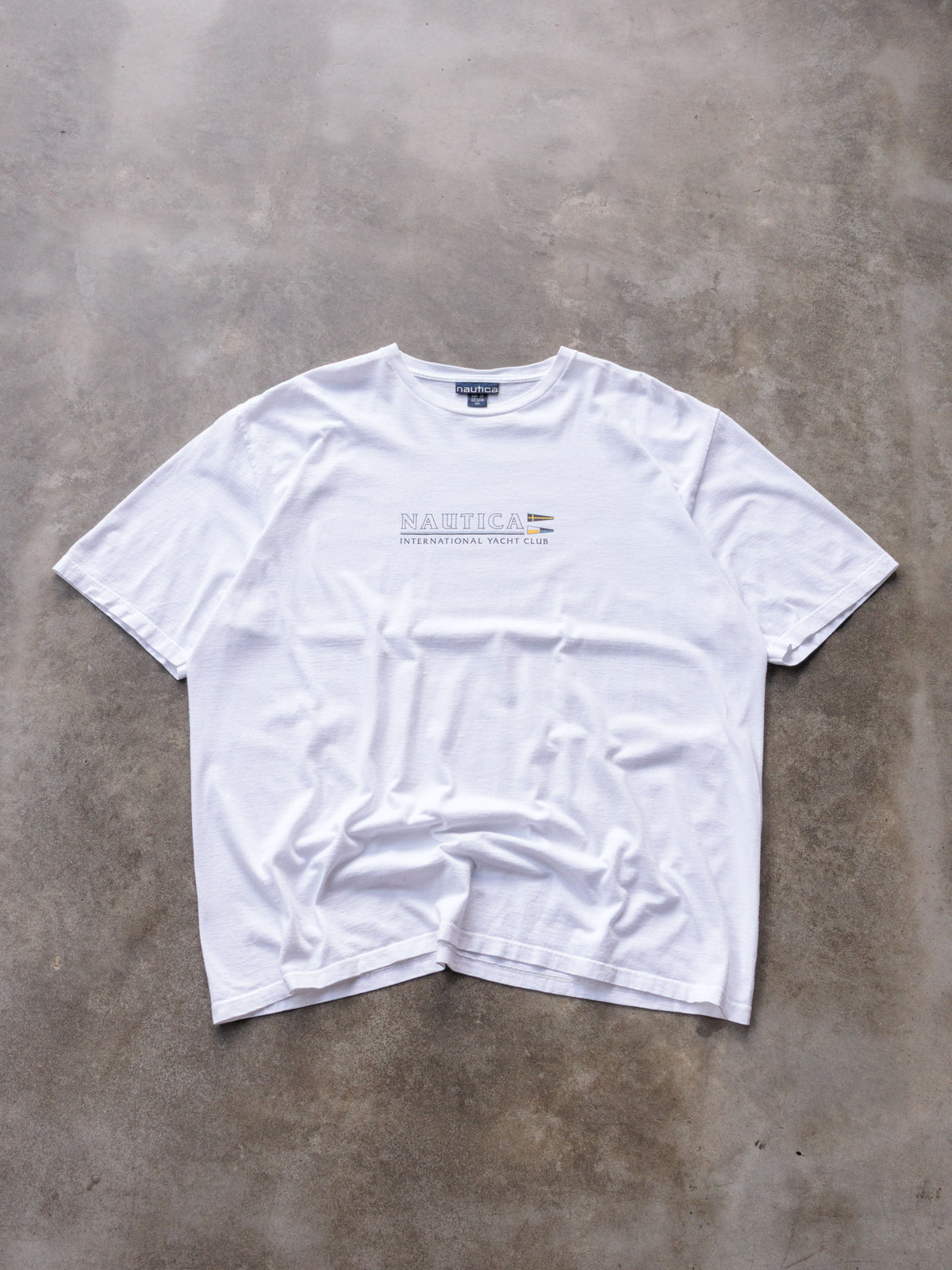 Vintage 90s White Nautica International Yacht Club Tee (2XL)