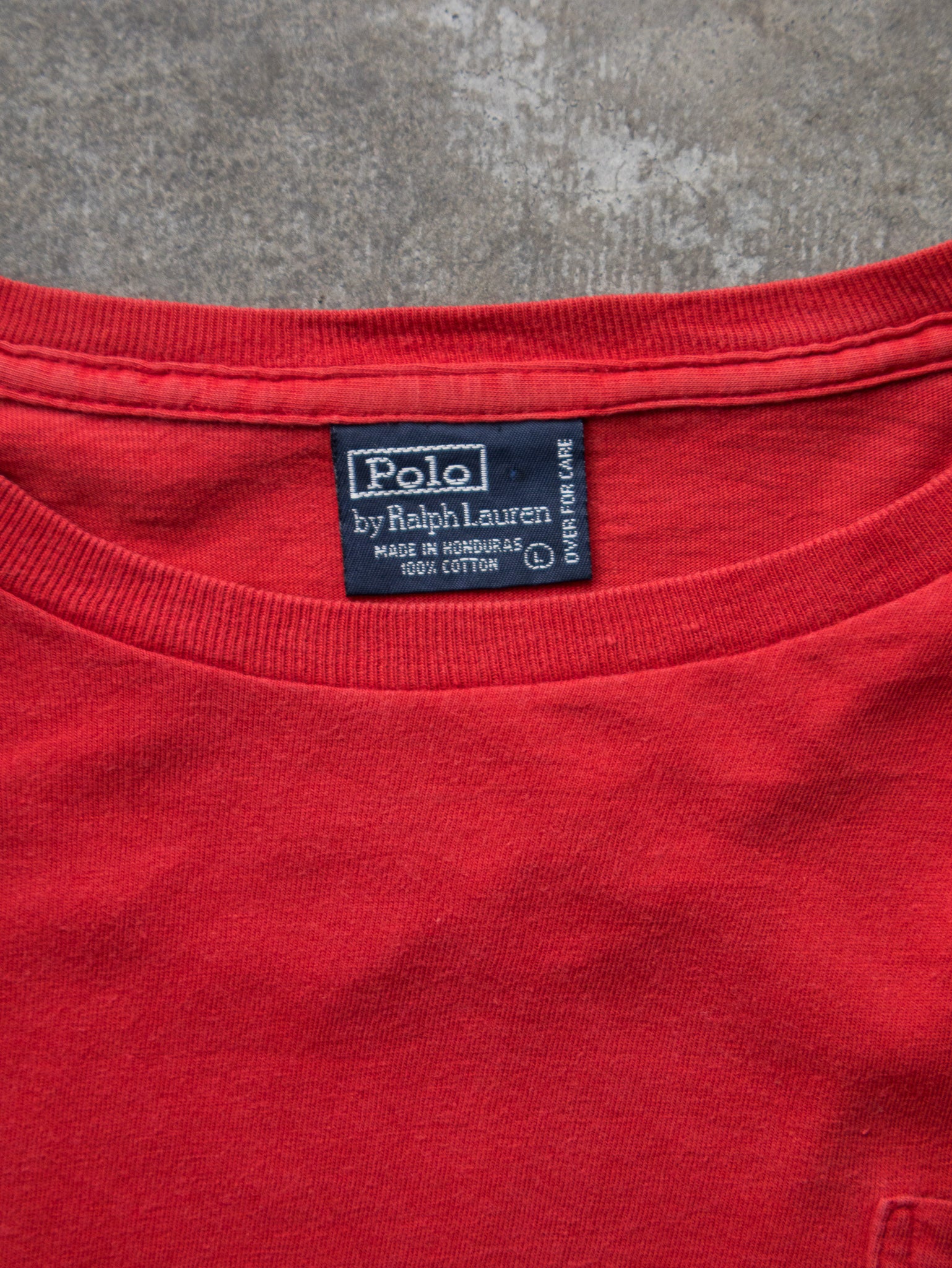 Vintage 90s Red Ralph Lauren Pocket Long Sleeve (L)