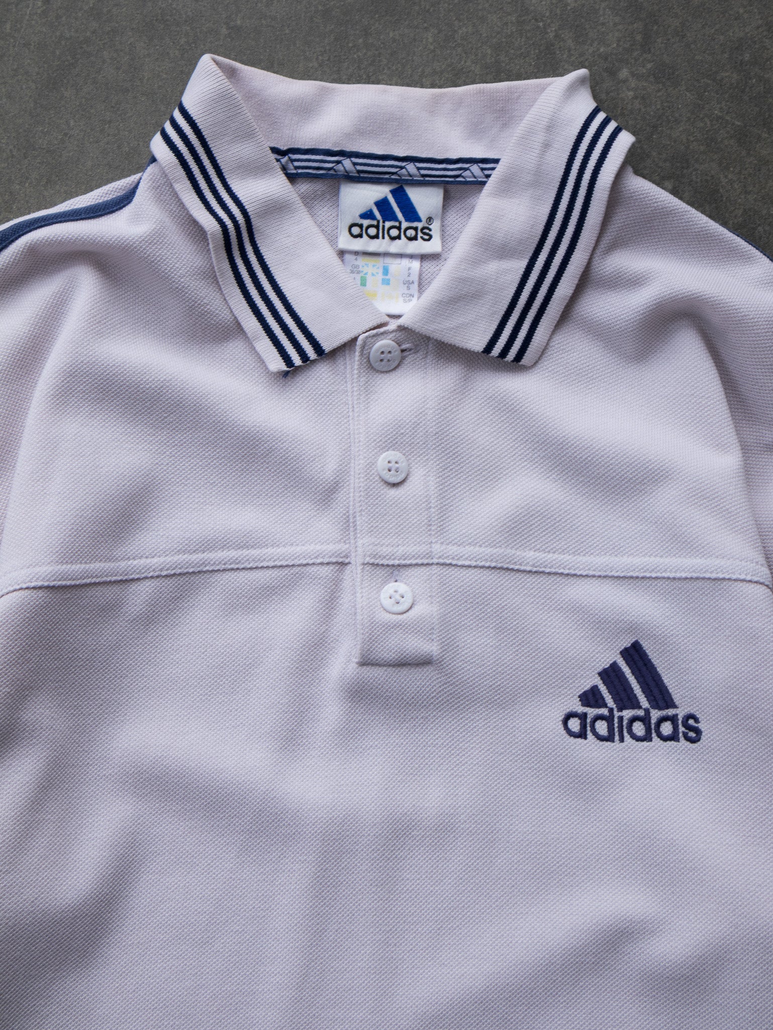 Vintage Lilac Adidas 3-Stripe Polo (S)