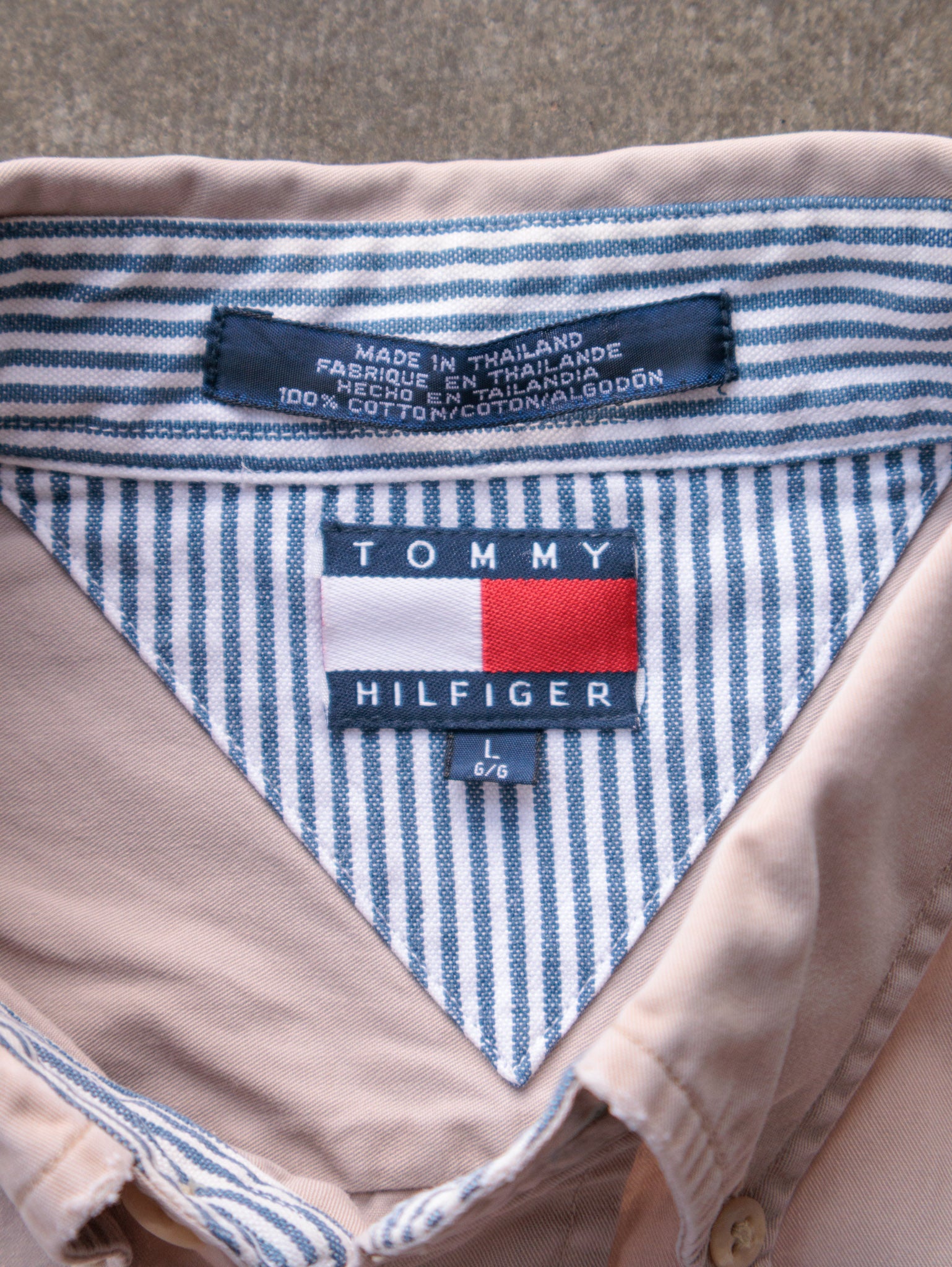 Vintage 00s Beige Tommy Hilfiger Shirt (L)