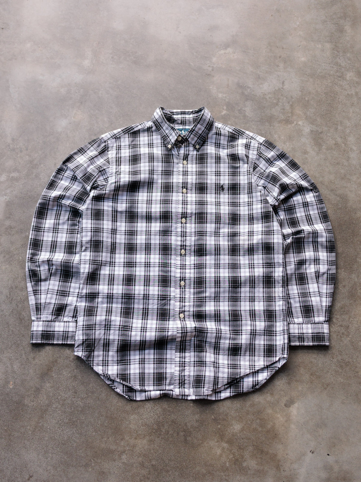 Vintage 00s Black Plaid Ralph Lauren Shirt (M)