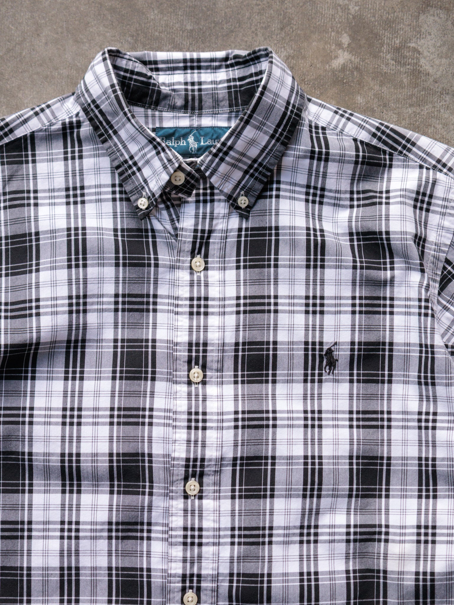 Vintage 00s Black Plaid Ralph Lauren Shirt (M)