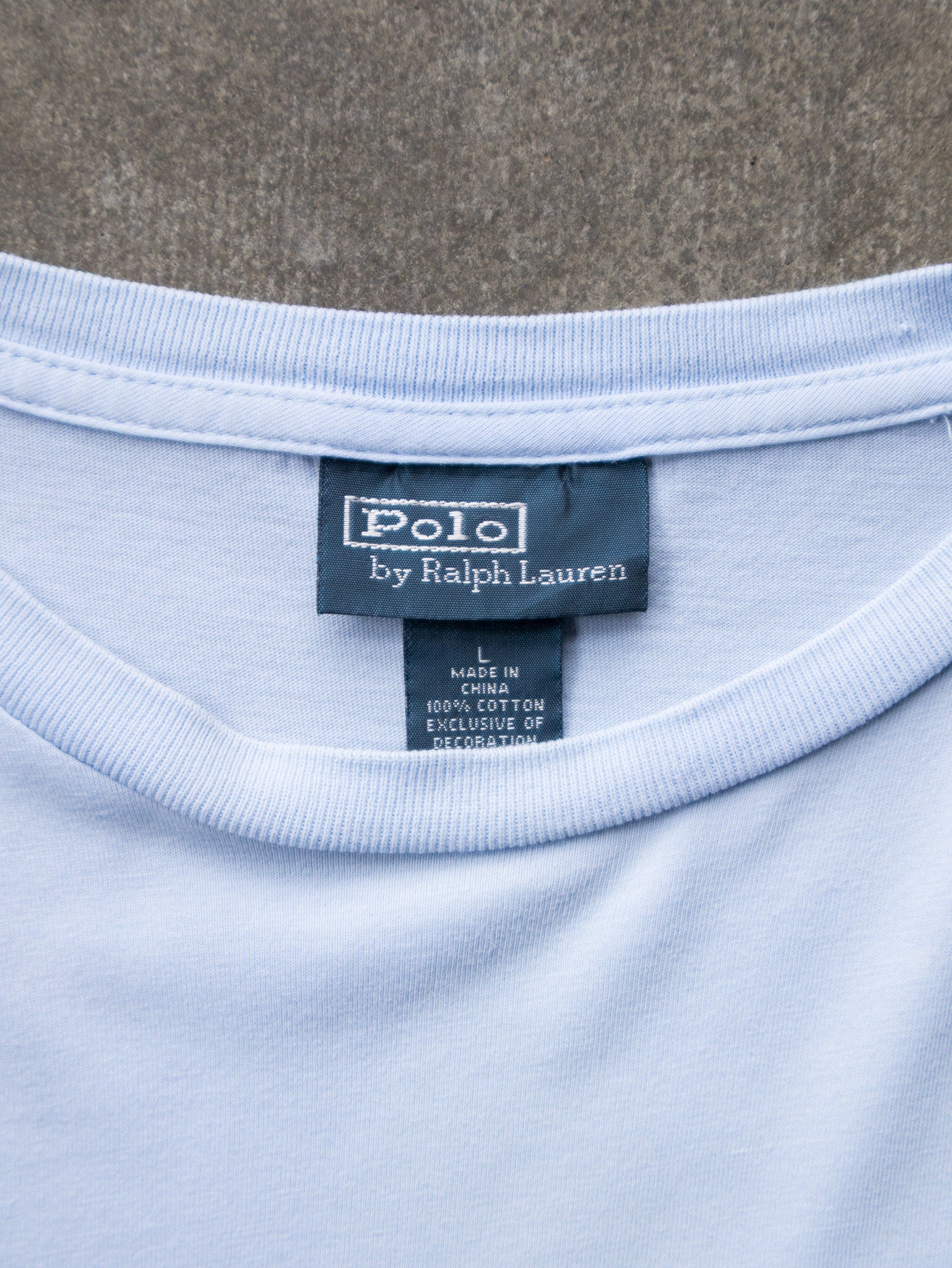 Vintage Light Blue Polo Ralph Lauren Pocket Tee (L)