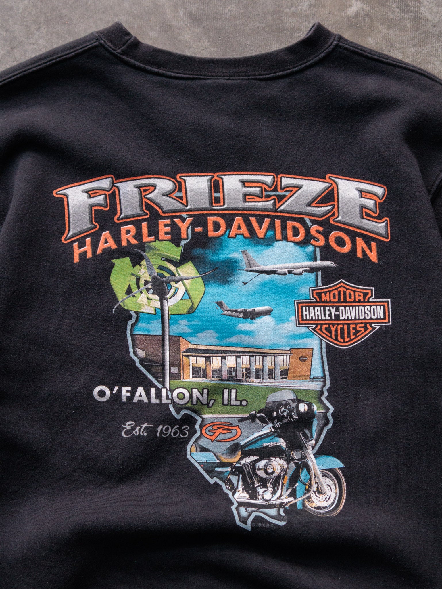 Vintage Black Harley-Davidson O'Fallon Illinois Sweatshirt (S)