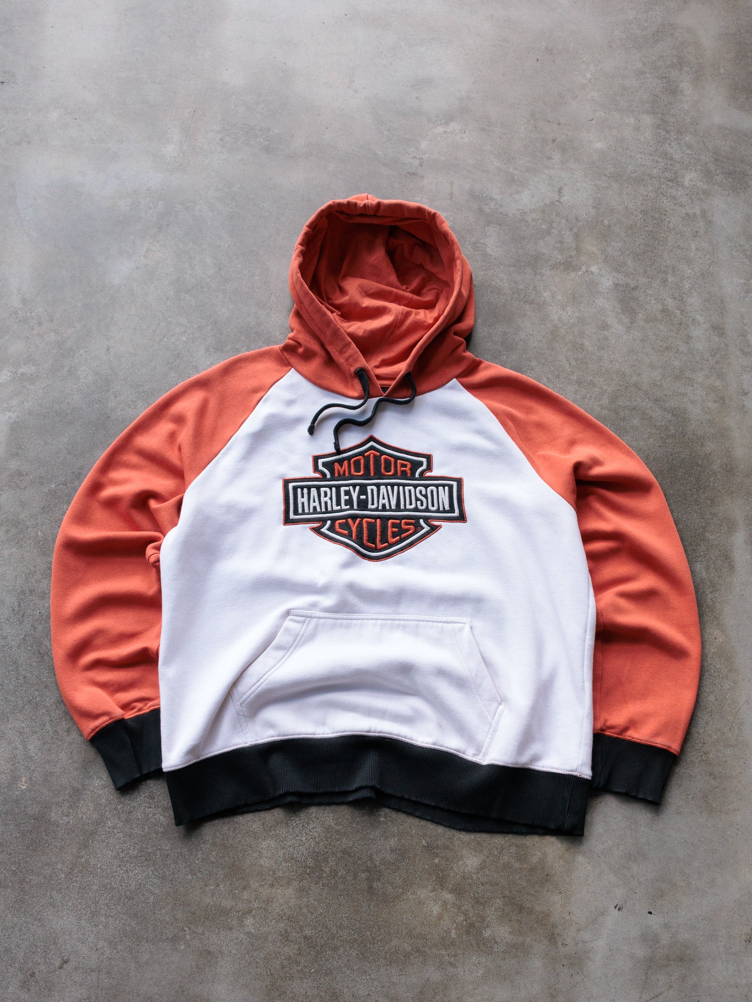 Vintage White Harley-Davidson Colourblock Hoodie (XL)