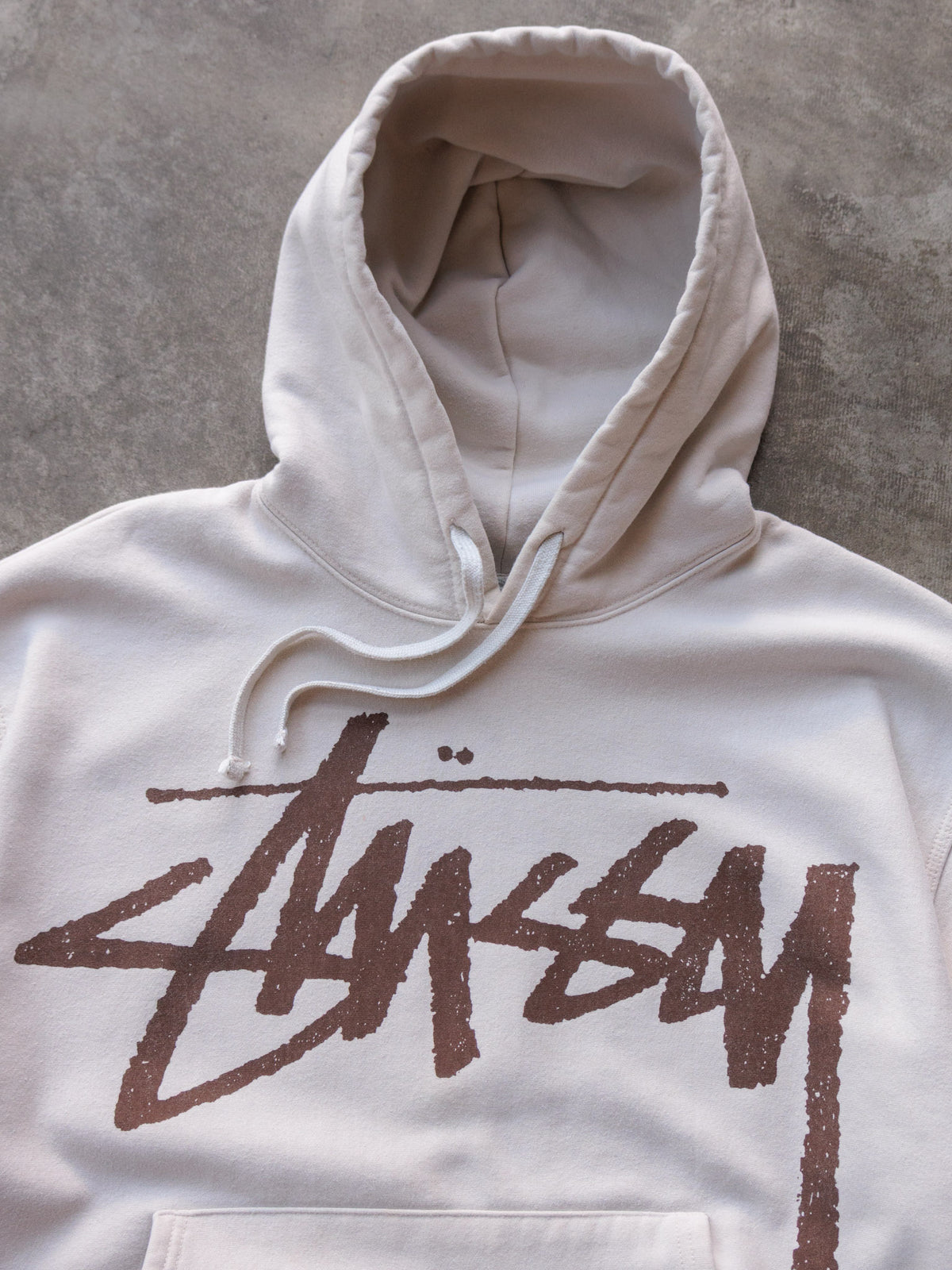 Vintage Cream Stussy Hoodie (L)