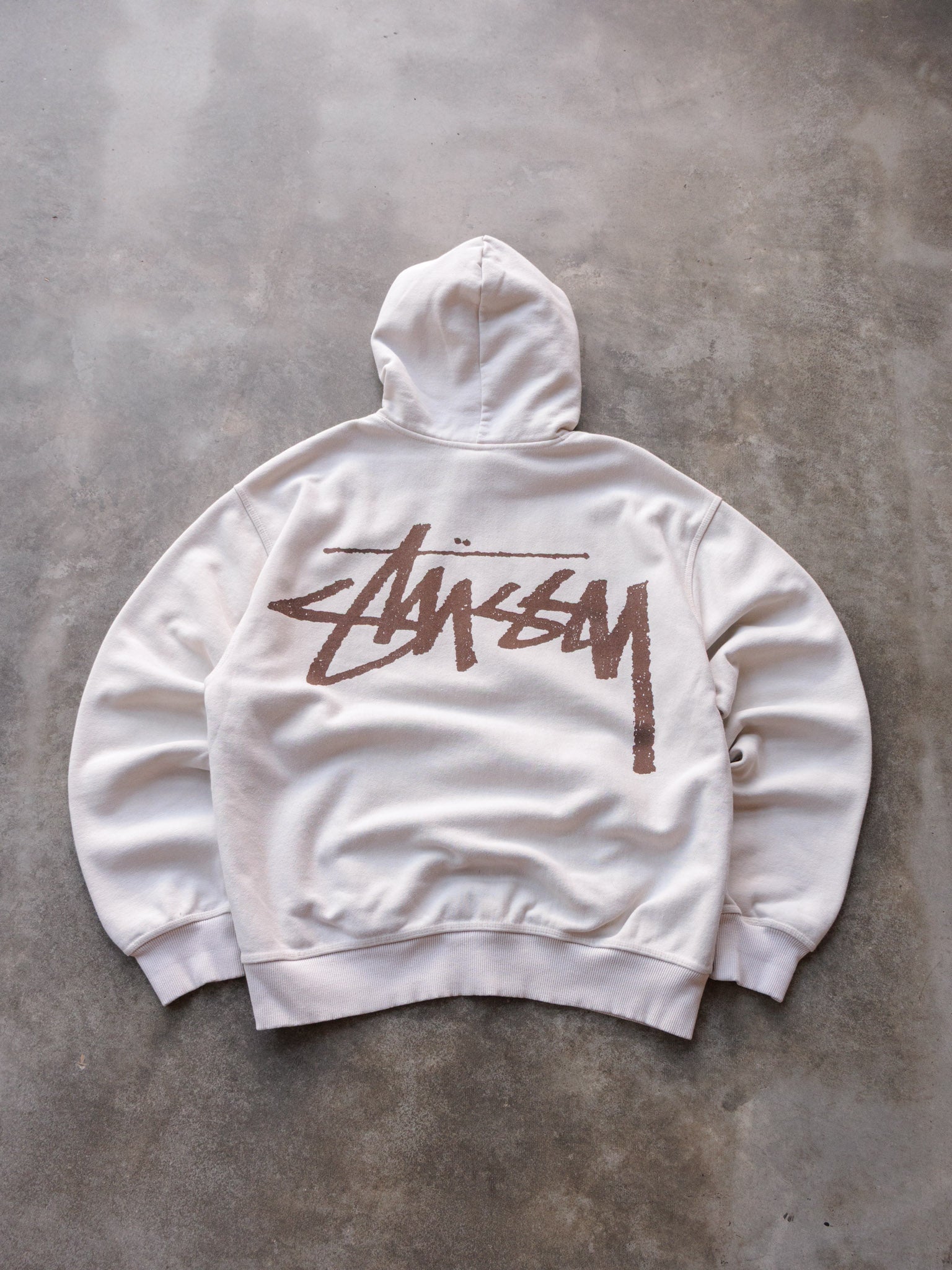 Vintage Cream Stussy Hoodie (L)