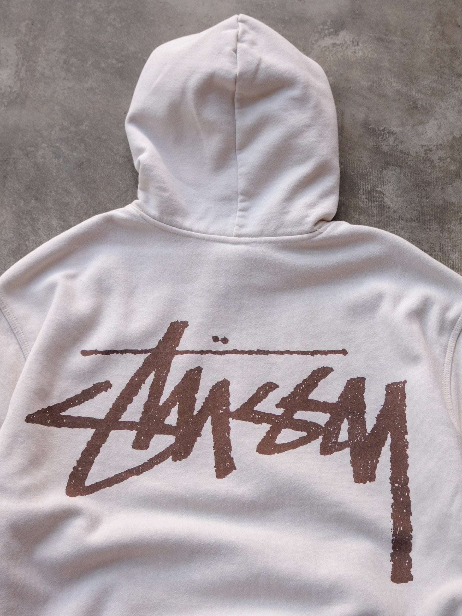 Vintage Cream Stussy Hoodie (L)