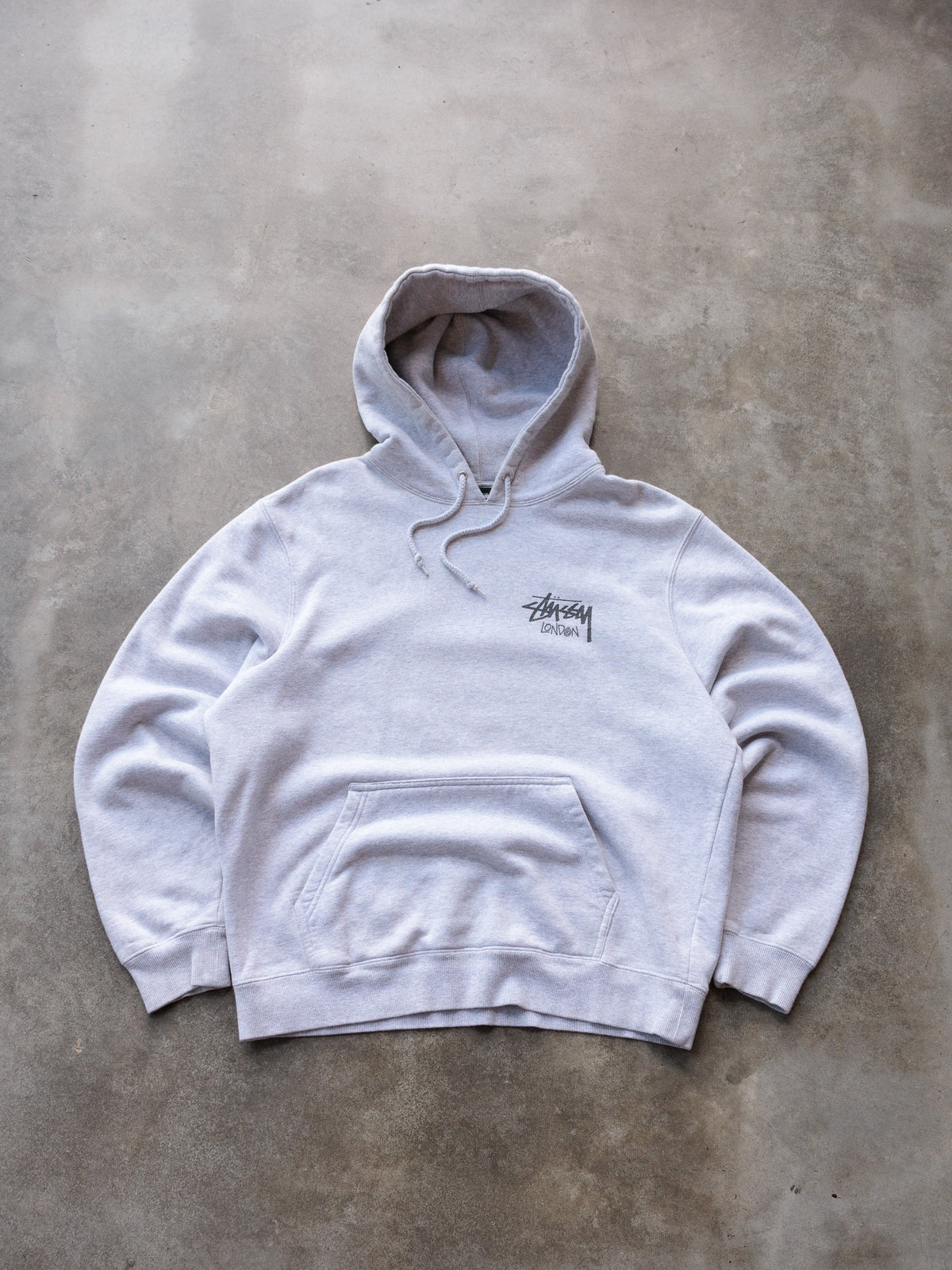 Vintage Grey Stussy London Hoodie (M)