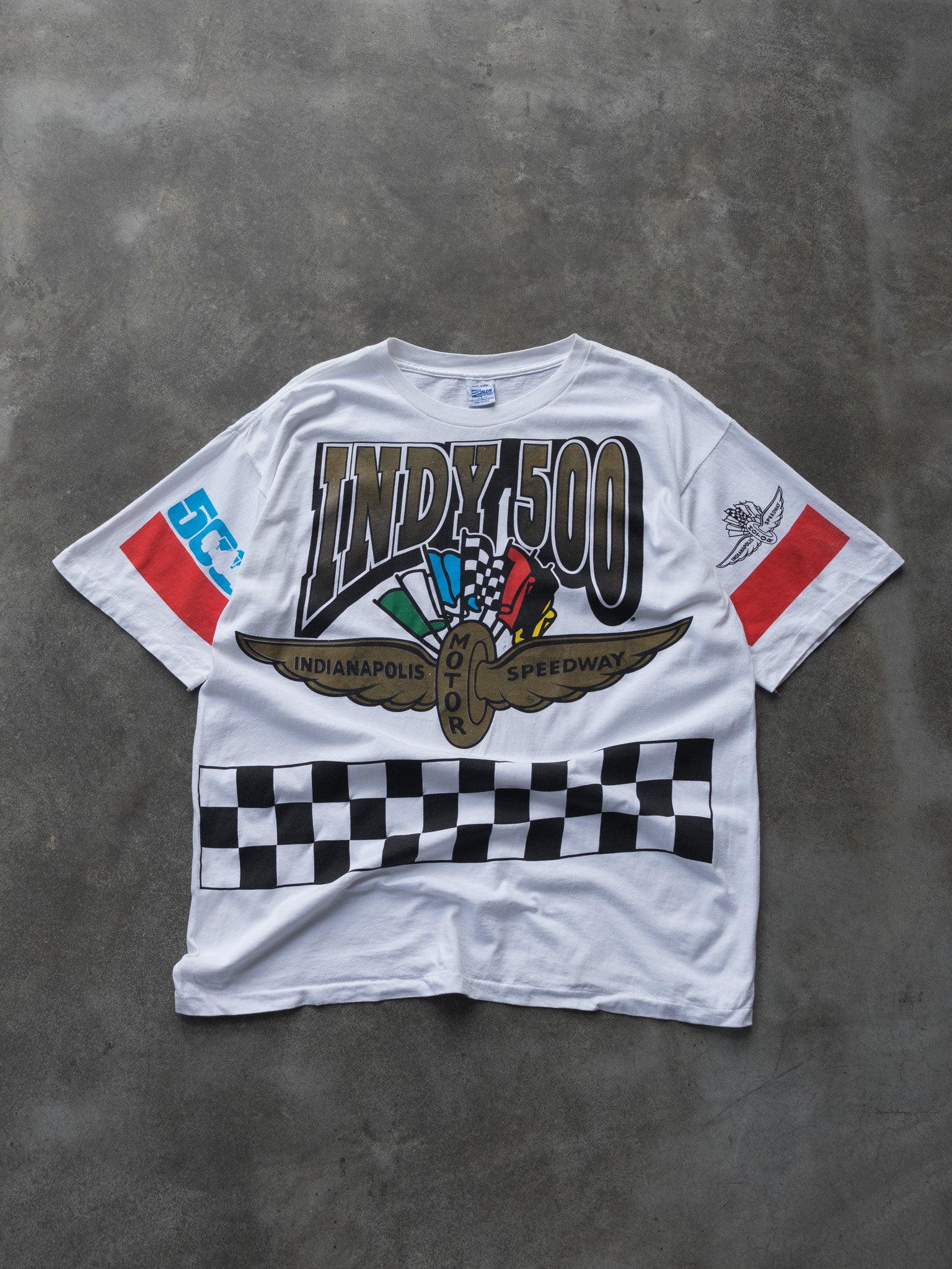 Vintage White Indy 500 Tee (L)