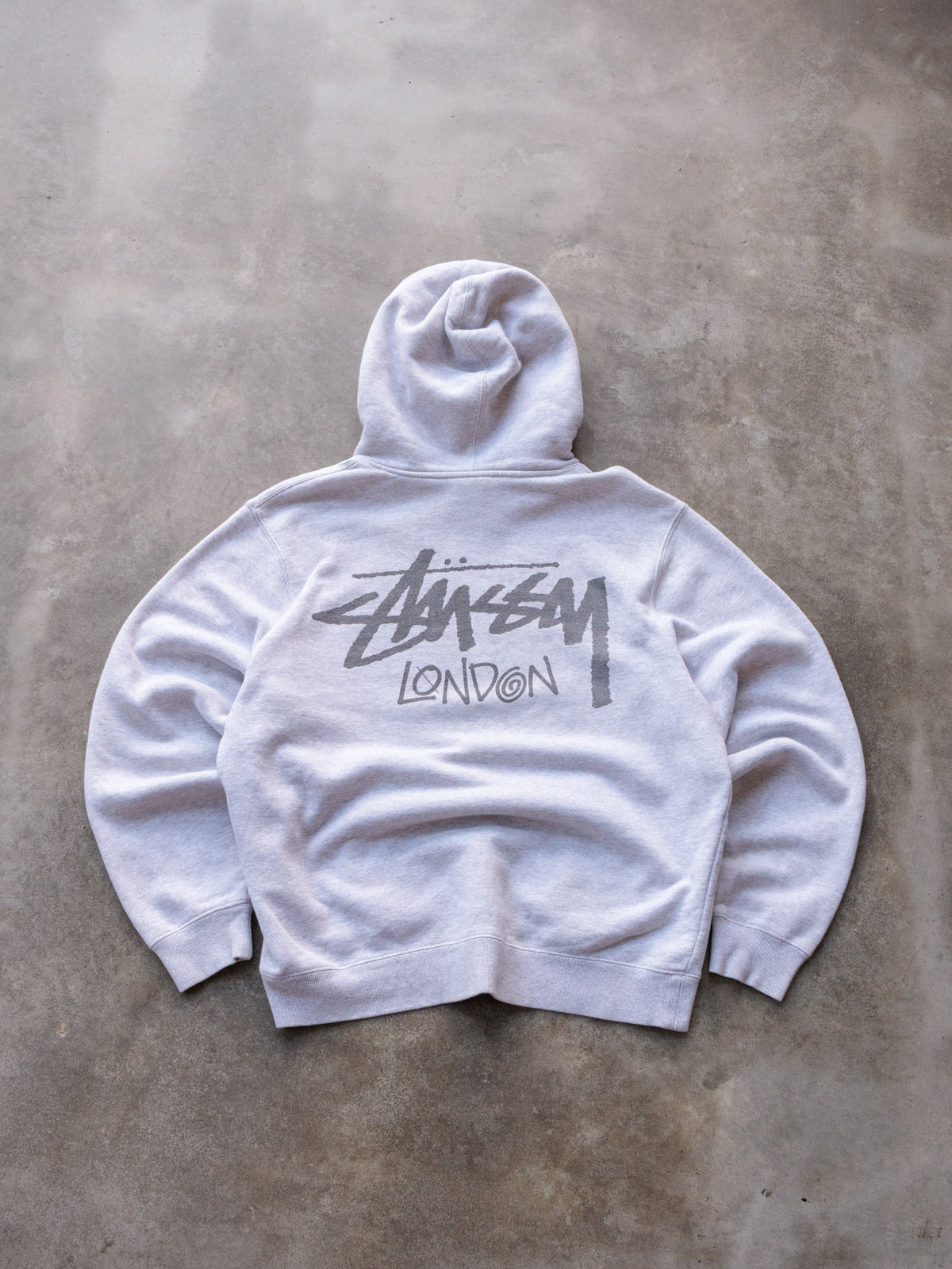 Vintage Grey Stussy London Hoodie (M)