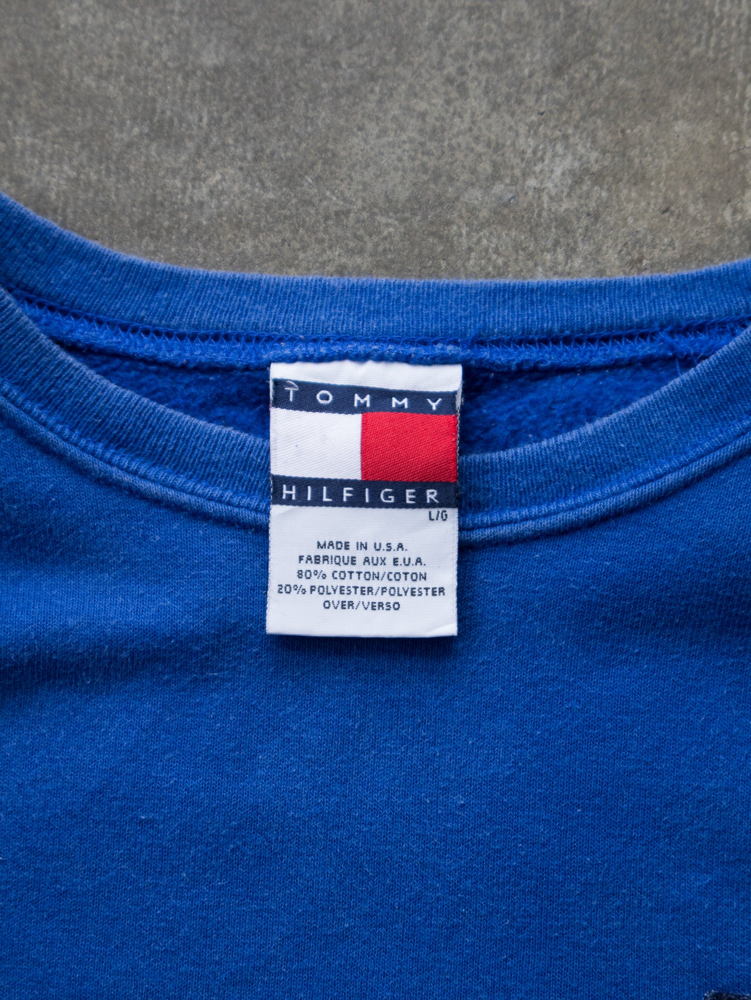 Vintage Blue Tommy Hilfiger Sweatshirt (L)