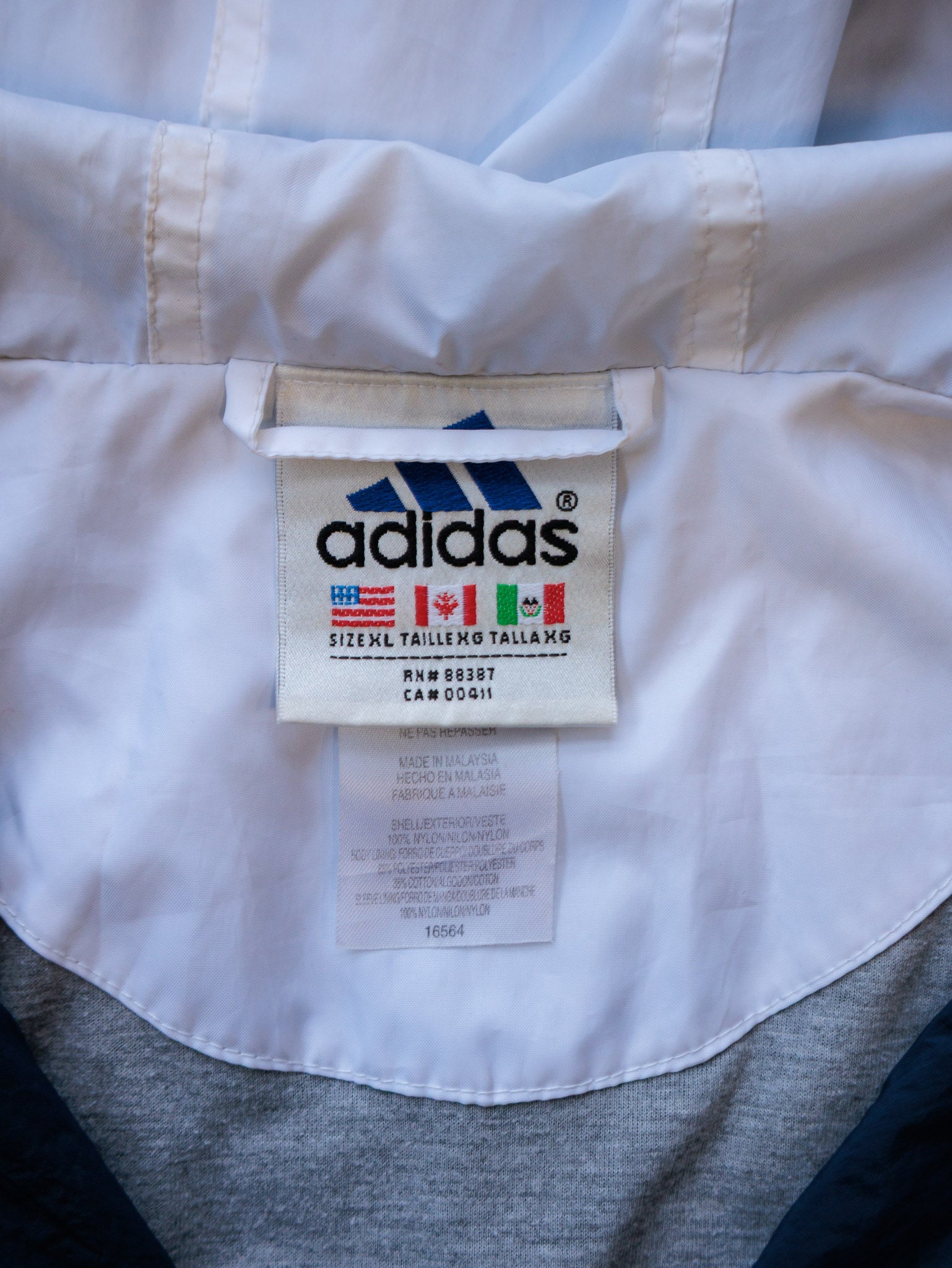 Vintage 90s Navy Adidas Quarter Zip Windbreaker (XL)