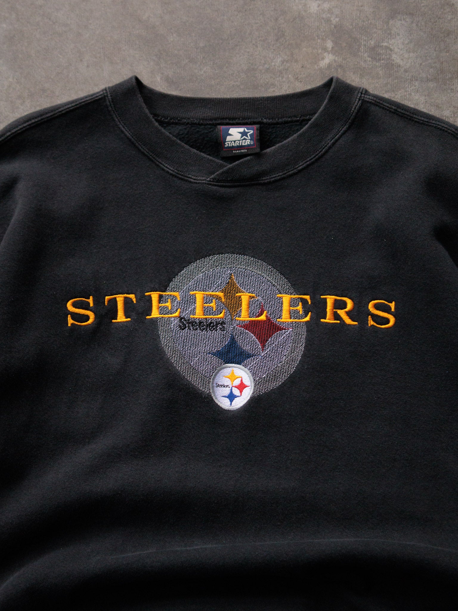 Vintage 90s Black Starter Pittsburgh Steelers Sweatshirt (L)