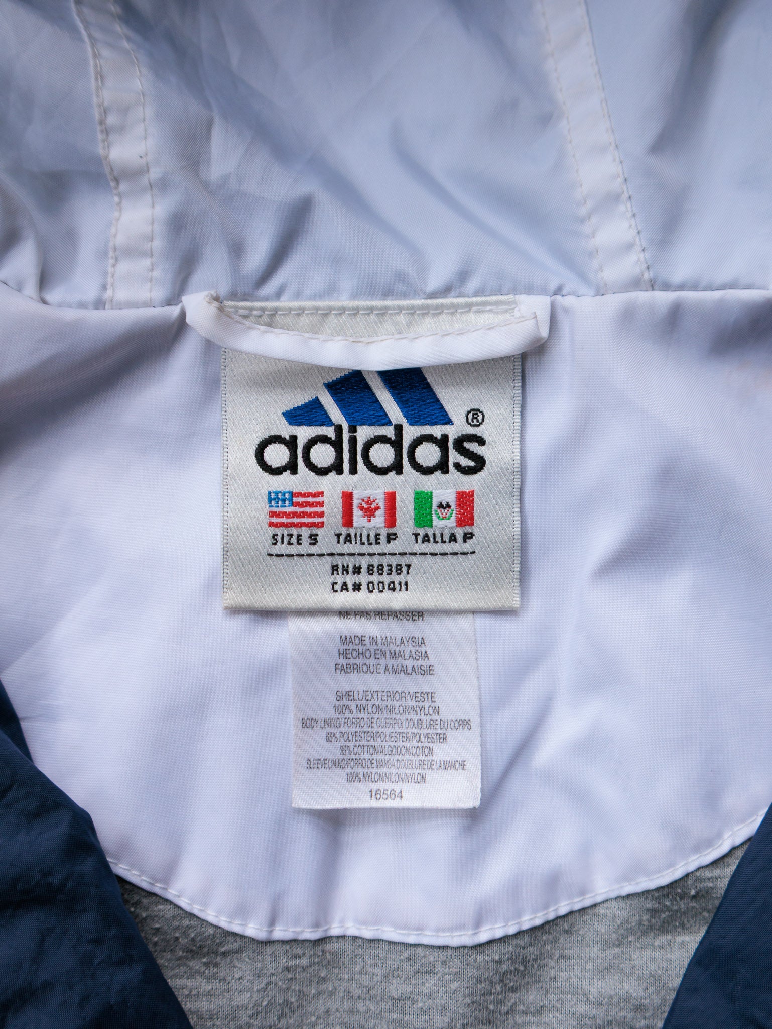 Vintage 90s Navy Adidas Quarter Zip Windbreaker (S)