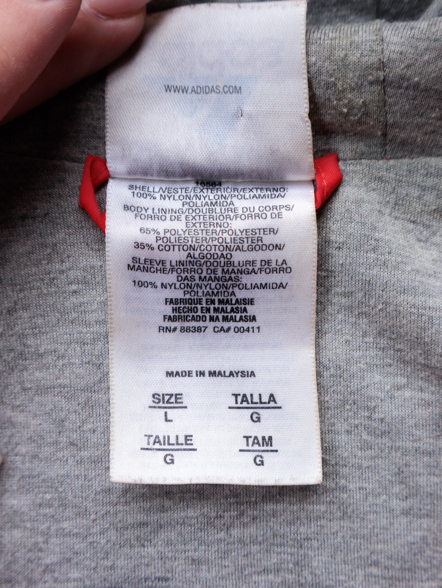 Vintage 90s Red & Navy Adidas Windbreaker Hoodie (L)