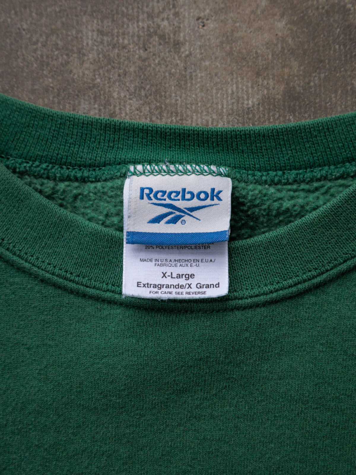 Vintage 90s Green Reebok Sweatshirt (XL)